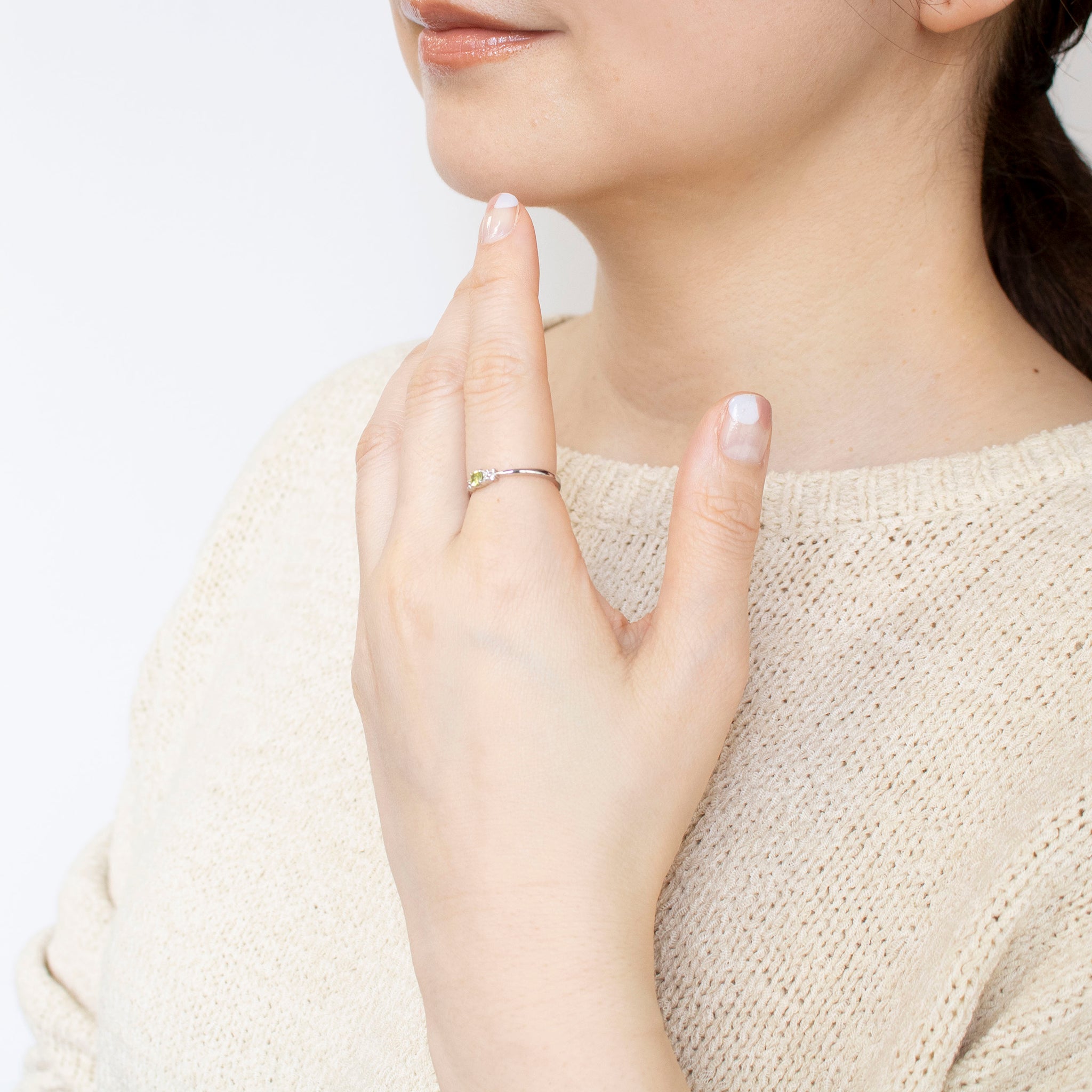 【限定1点】スフェーン/ダイヤモンド プラチナリング(7月誕生石)《25T10186》