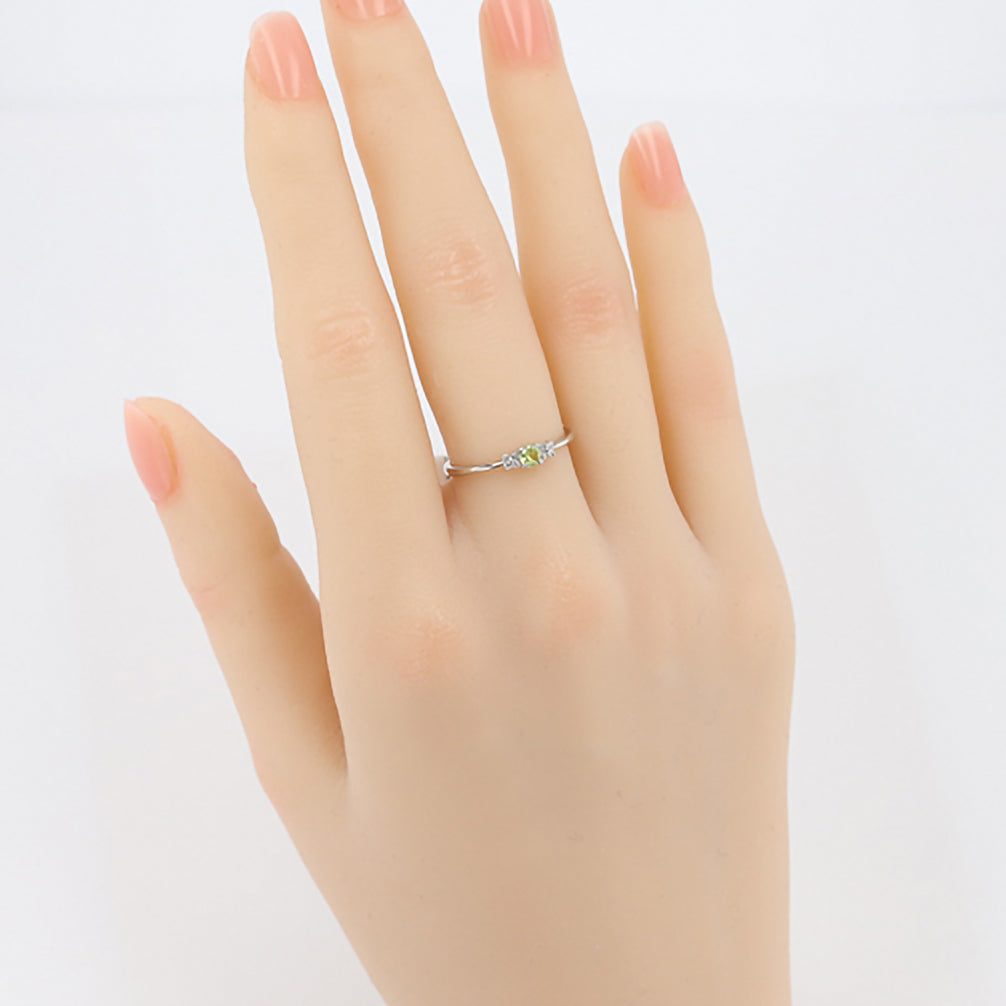 【限定1点】スフェーン/ダイヤモンド プラチナリング(7月誕生石)《25T10186》