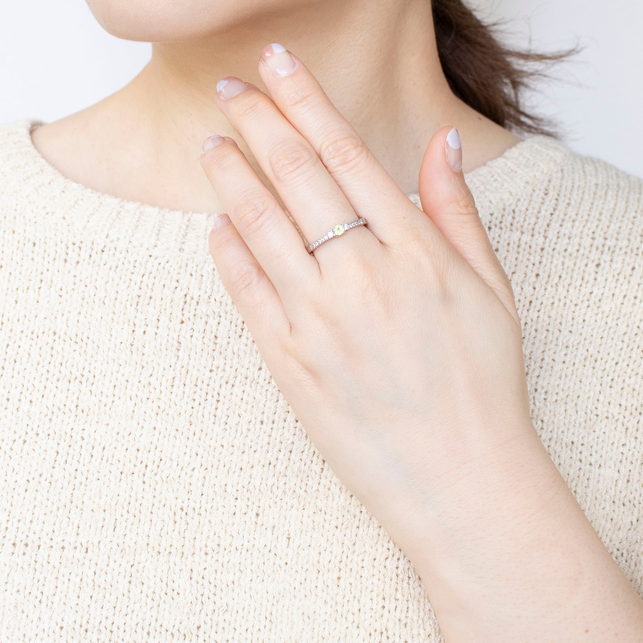 【限定数1】スフェーン/ダイヤモンド プラチナリング(7月誕生石)《25T10187》