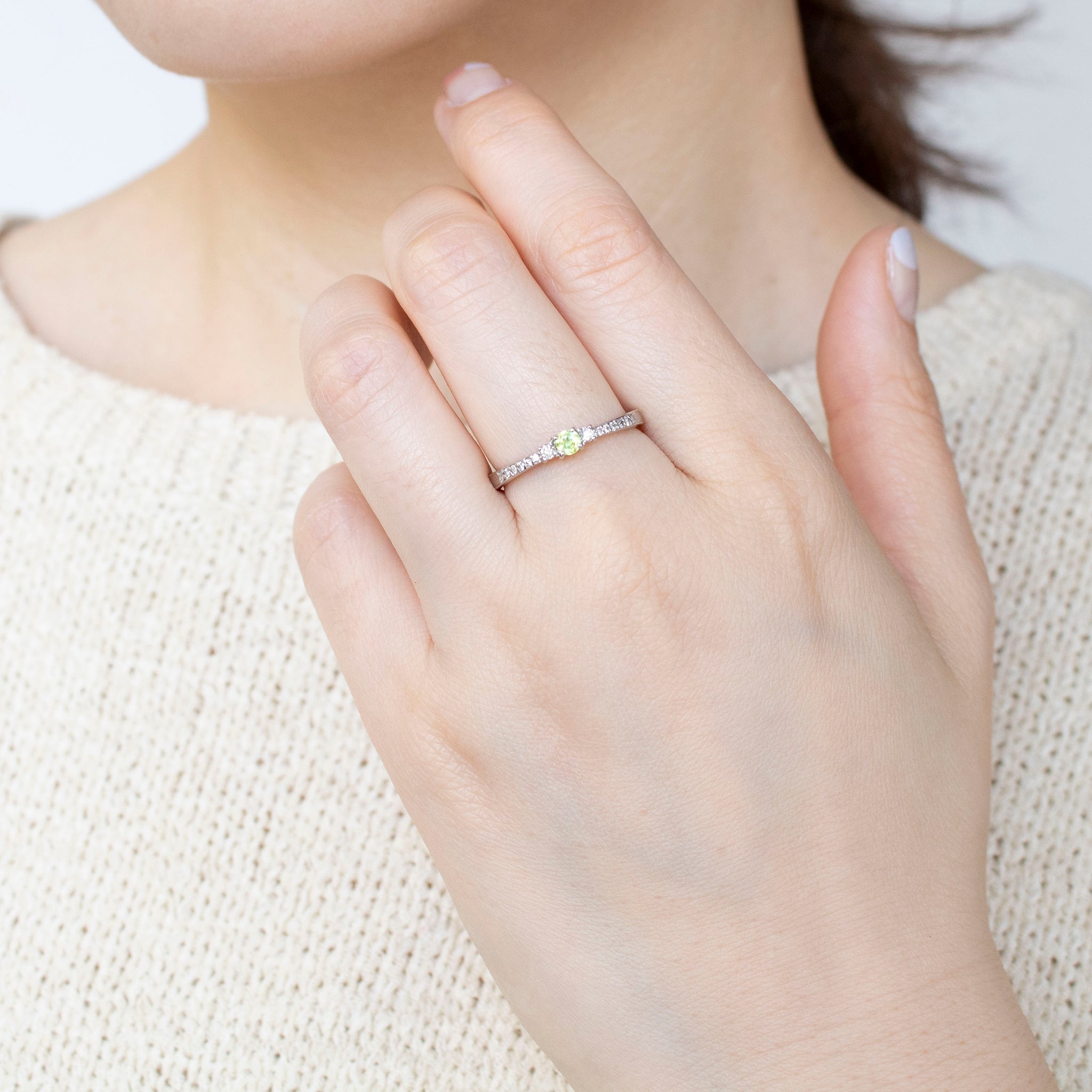 【限定数1】スフェーン/ダイヤモンド プラチナリング(7月誕生石)《25T10187》