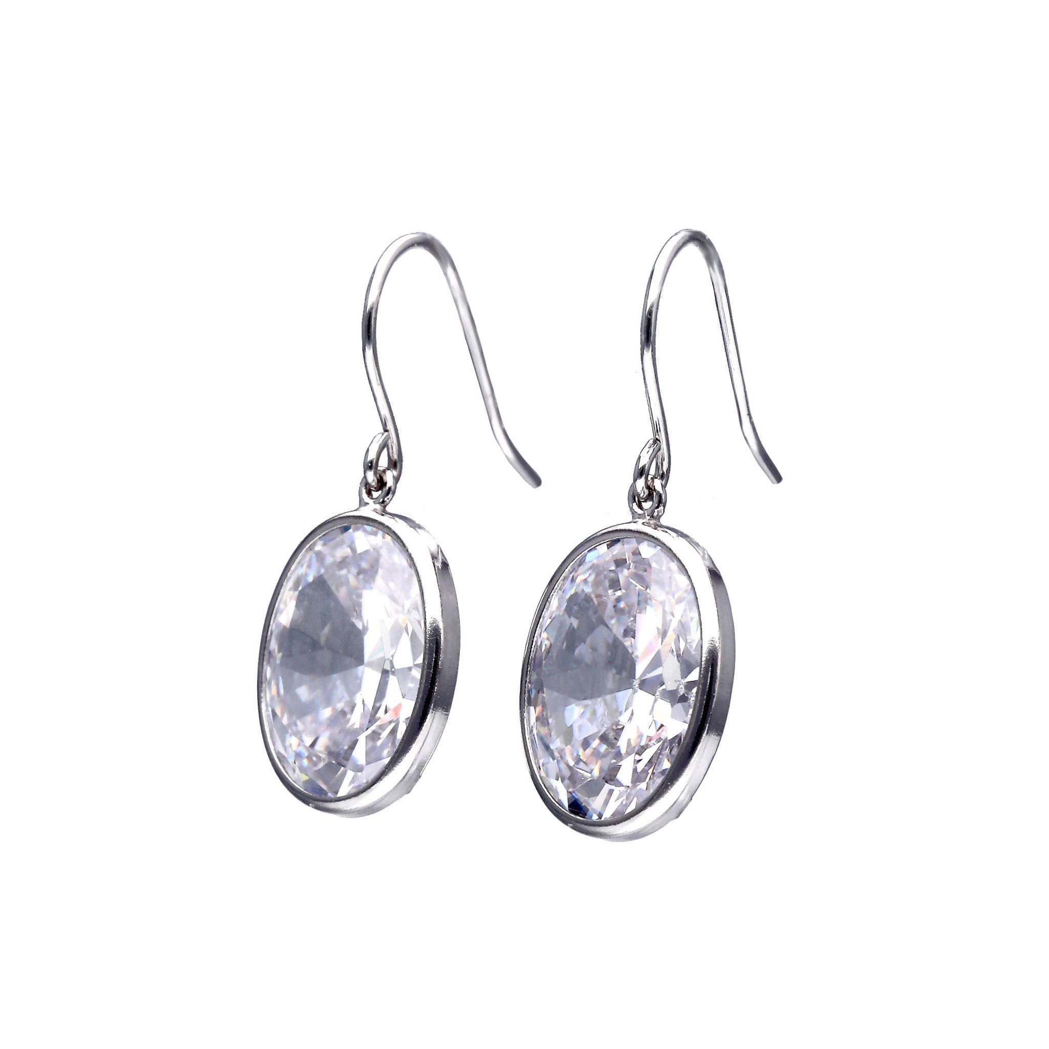 キュービックジルコニア K10ピアス(ダイヤ換算計6.0カラット相当/オーバルカット)《25T10196》