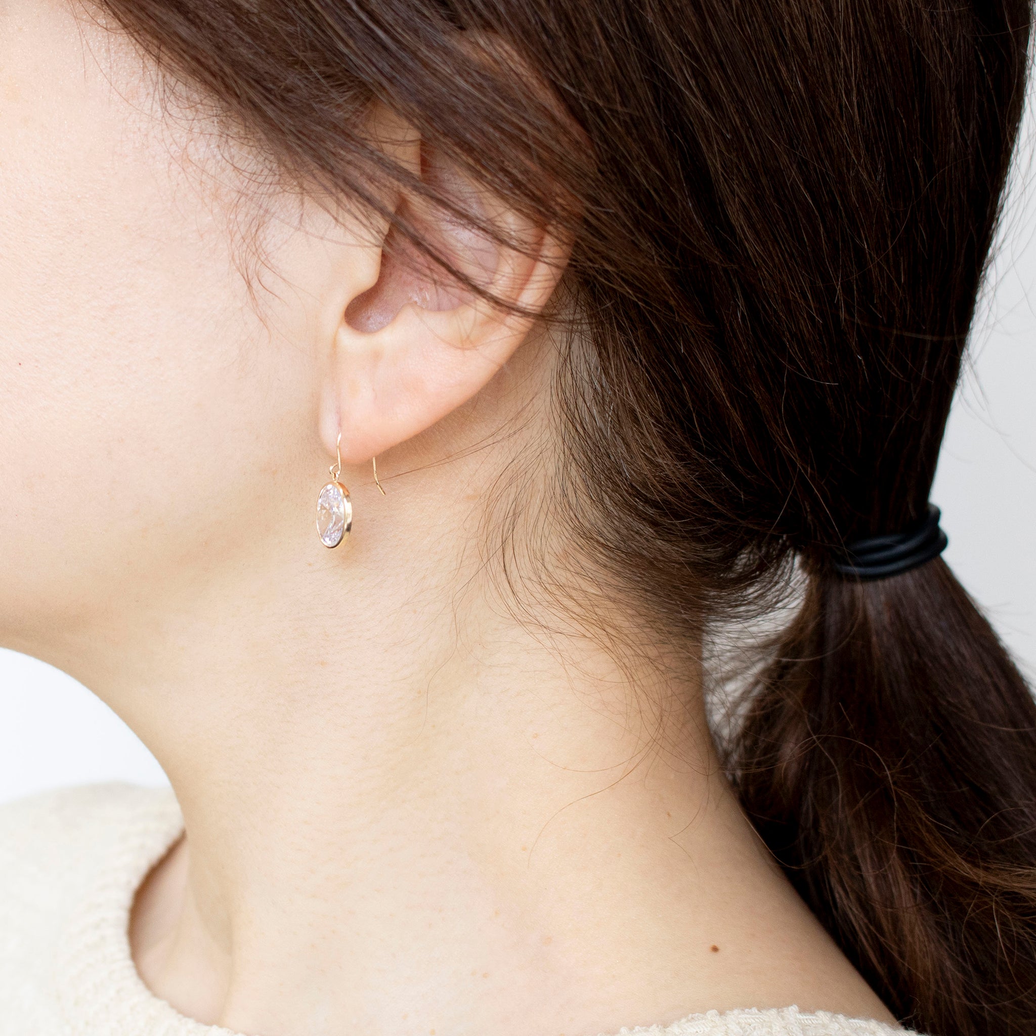 キュービックジルコニア K10ピアス(ダイヤ換算計6.0カラット相当/オーバルカット)《25T10197》