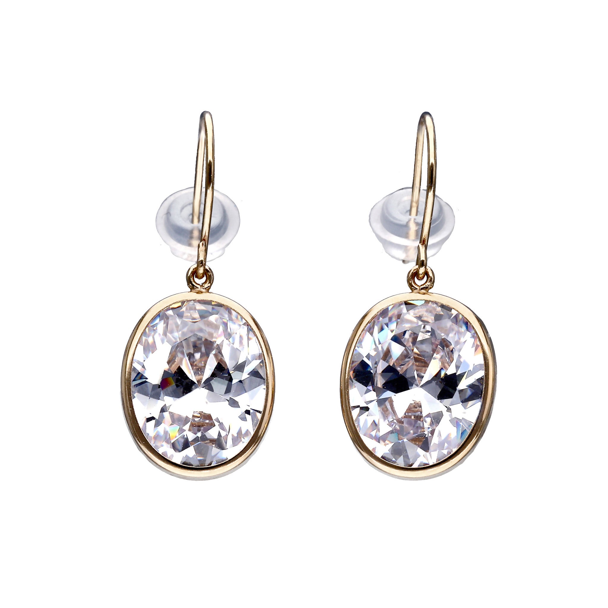 キュービックジルコニア K10ピアス(ダイヤ換算計6.0カラット相当/オーバルカット)《25T10197》