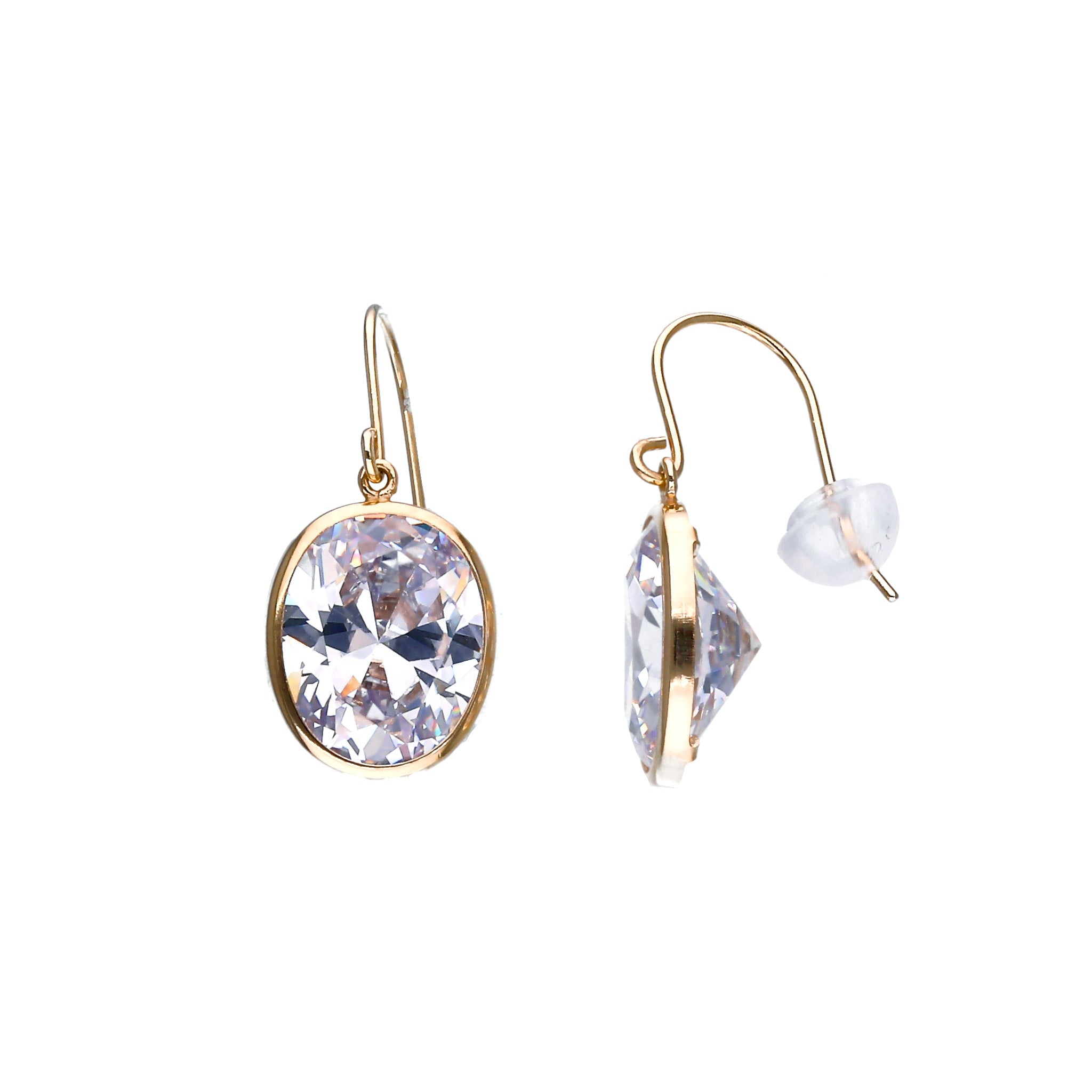 キュービックジルコニア K10ピアス(ダイヤ換算計6.0カラット相当/オーバルカット)《25T10197》