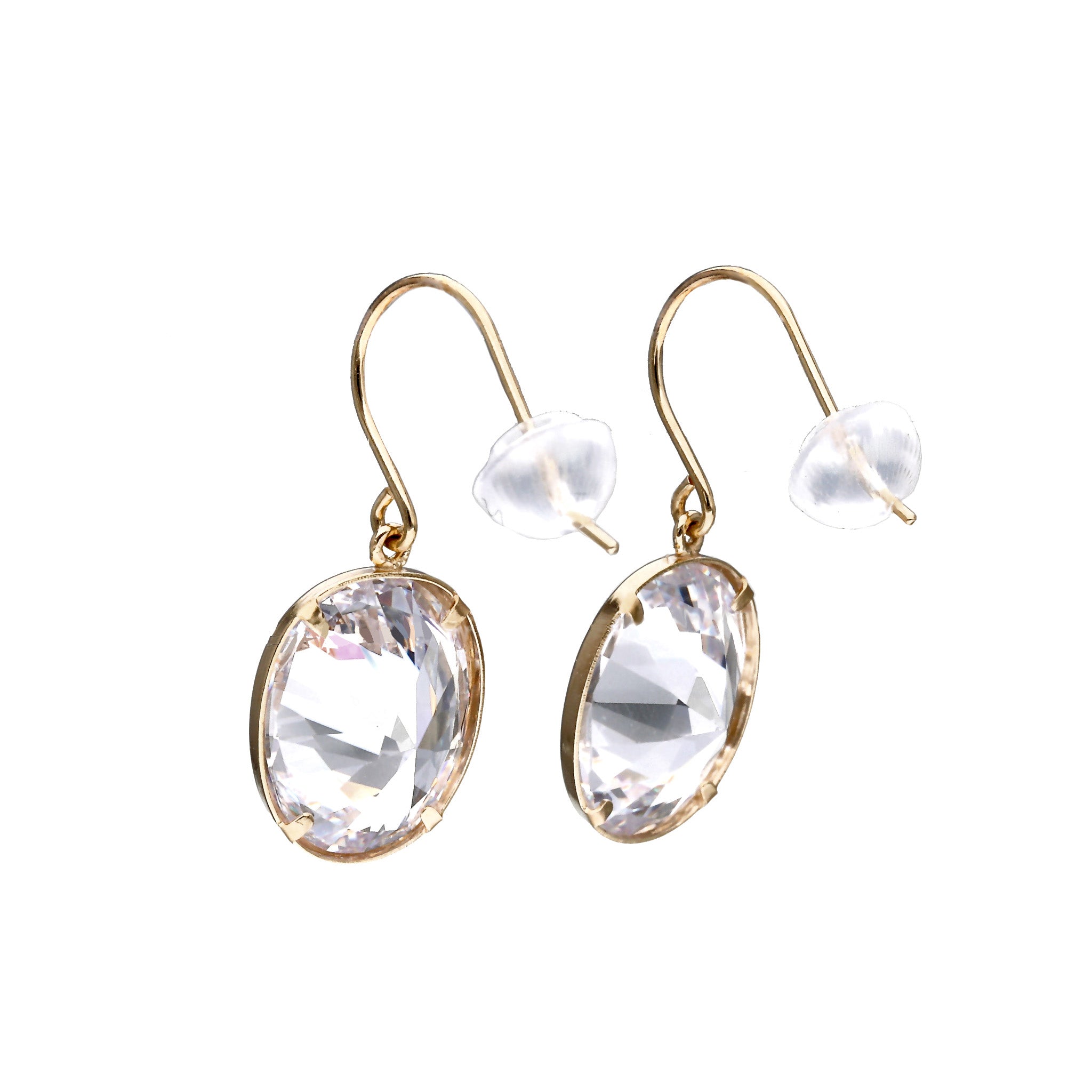 キュービックジルコニア K10ピアス(ダイヤ換算計6.0カラット相当/オーバルカット)《25T10197》