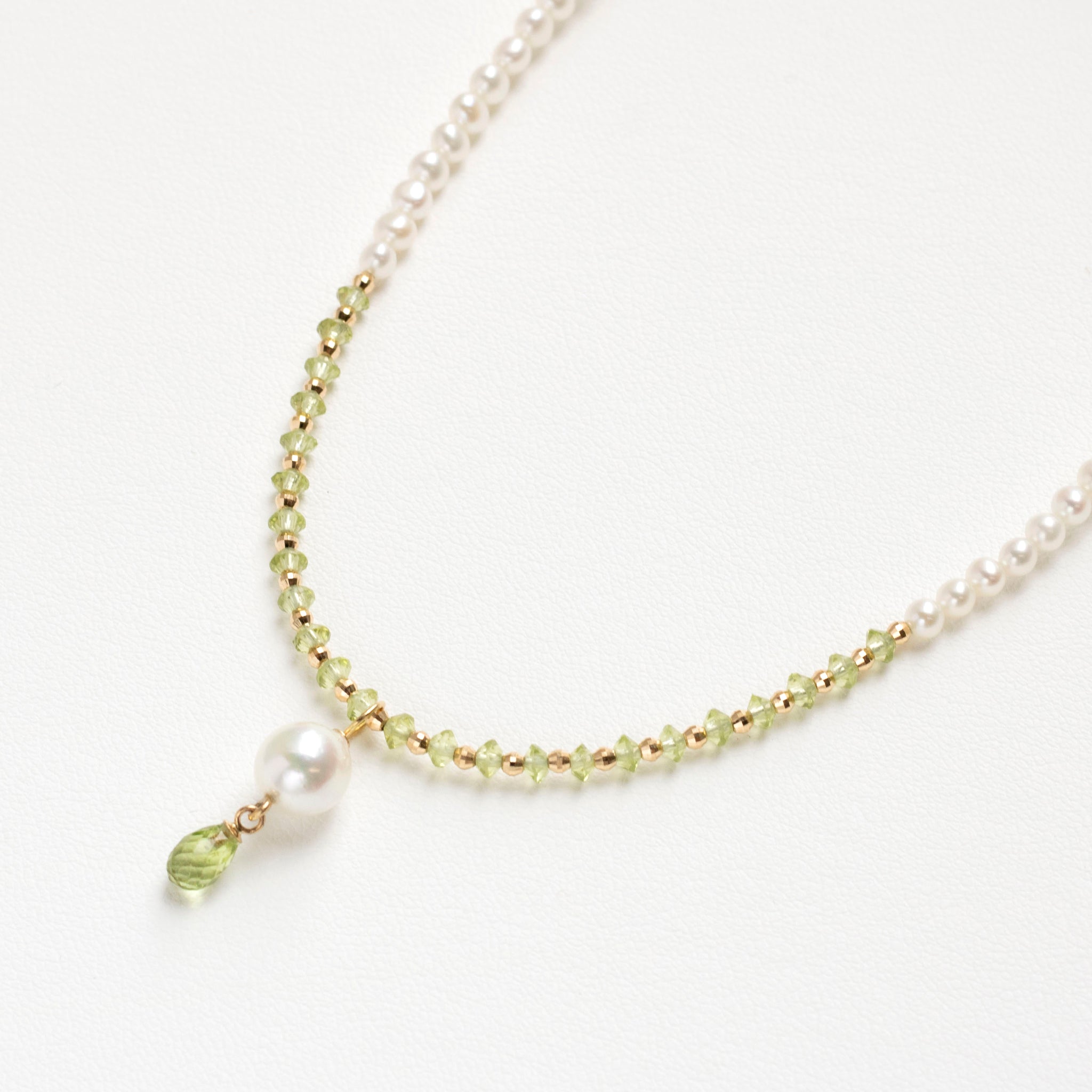 【限定数6】ペリドット/パール K18ネックレス(アコヤ真珠/7mm)《25T10205》