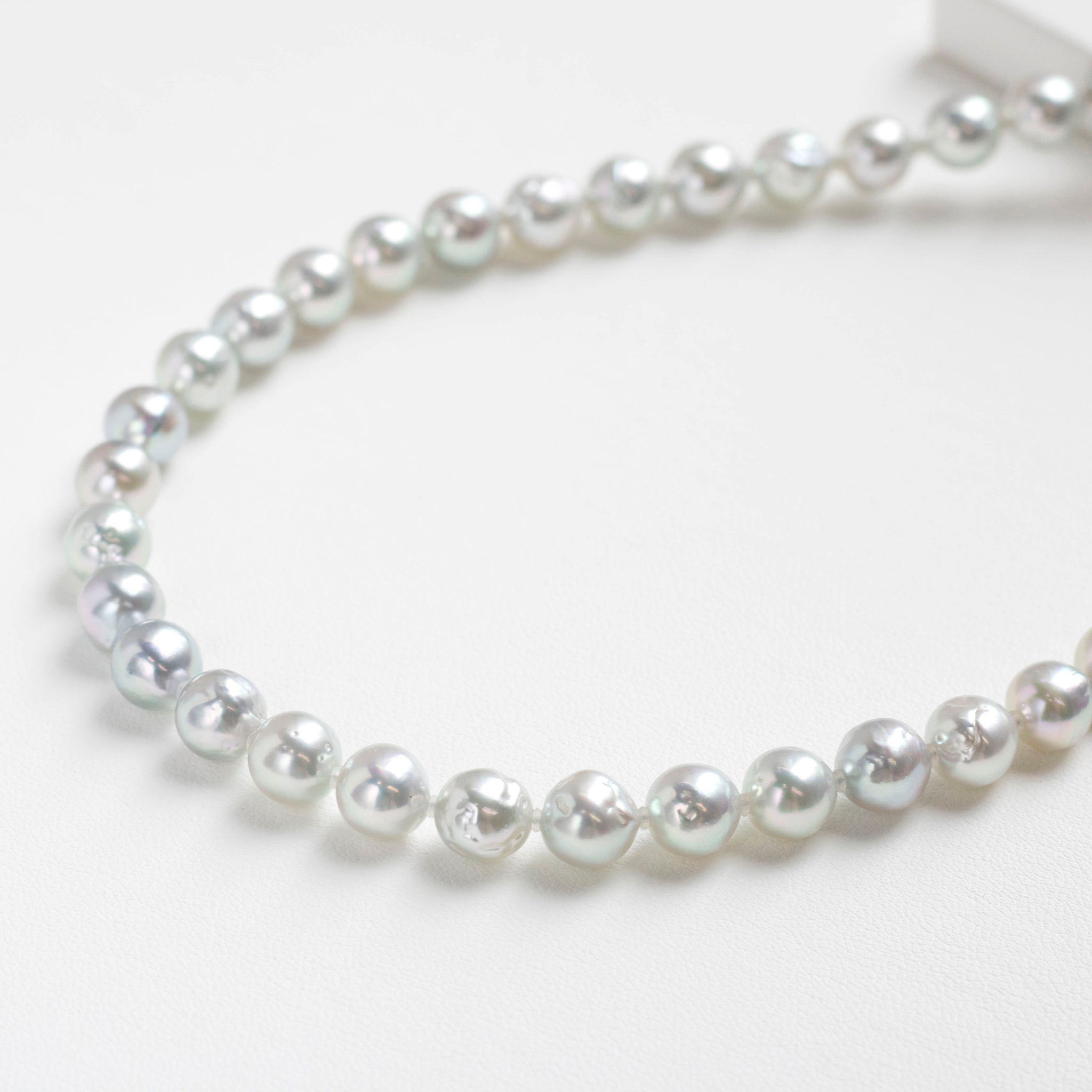 【限定数1】パールネックレス(アコヤ真珠/7.5mm/ナチュラルブルー系/バロック珠/6月誕生石)《25T10209》