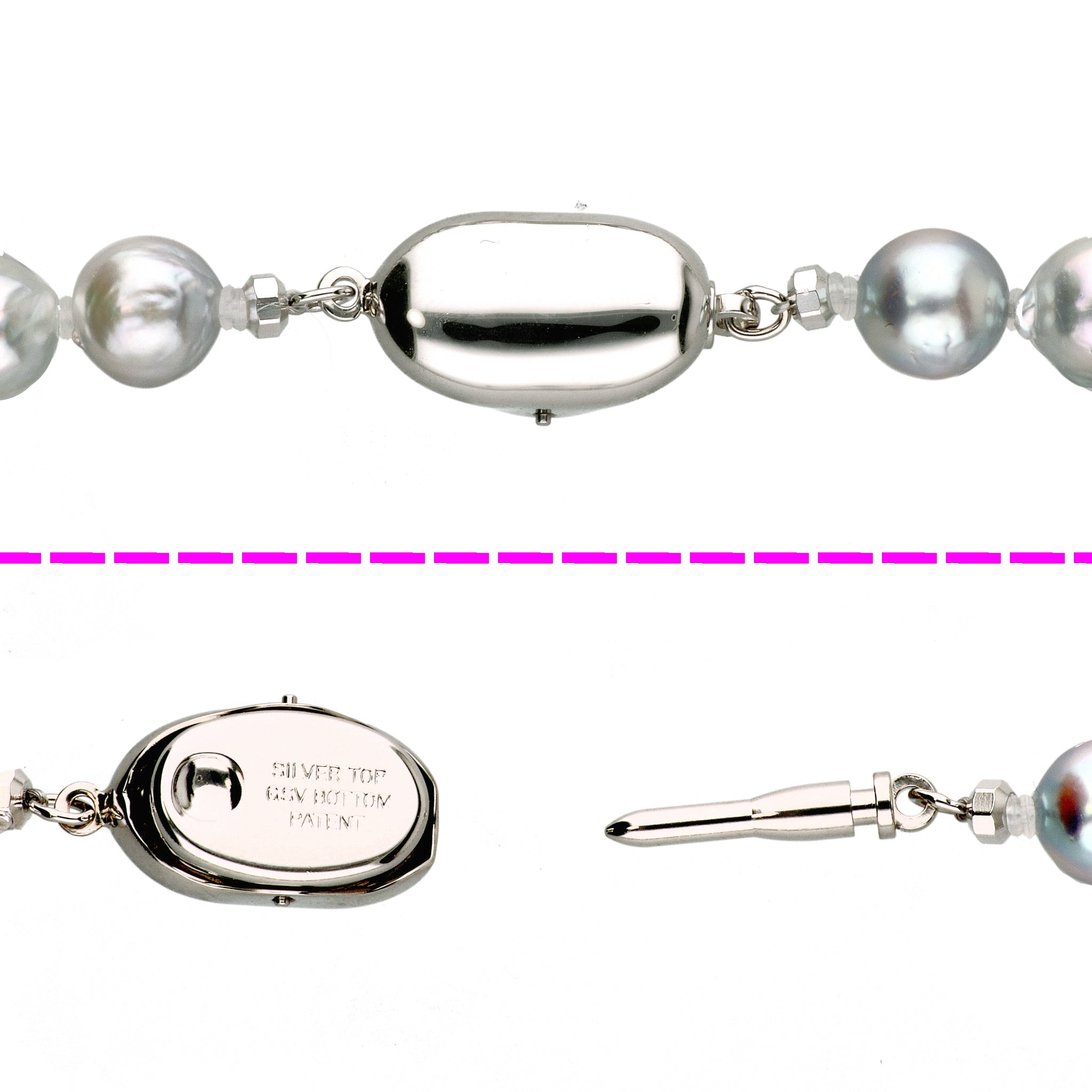 【限定数1】パールネックレス(アコヤ真珠/7.5mm/ナチュラルブルー系/バロック珠/6月誕生石)《25T10209》