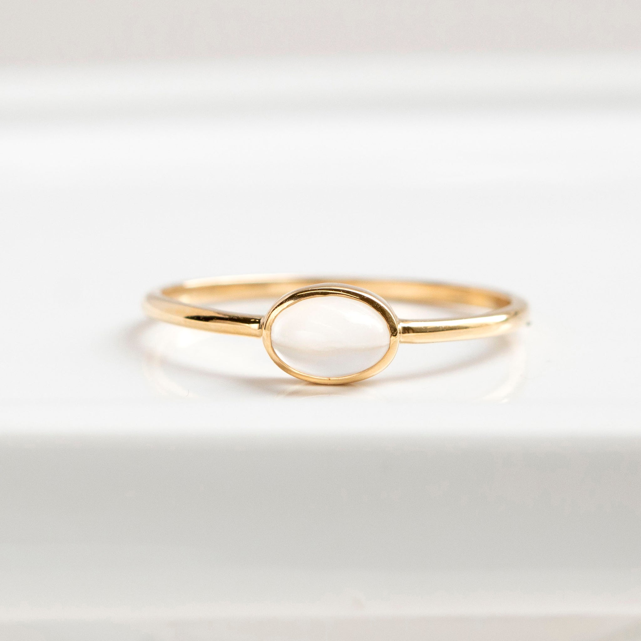 【限定数1】ムーンストーン K18リング(6月誕生石)《25T10211》