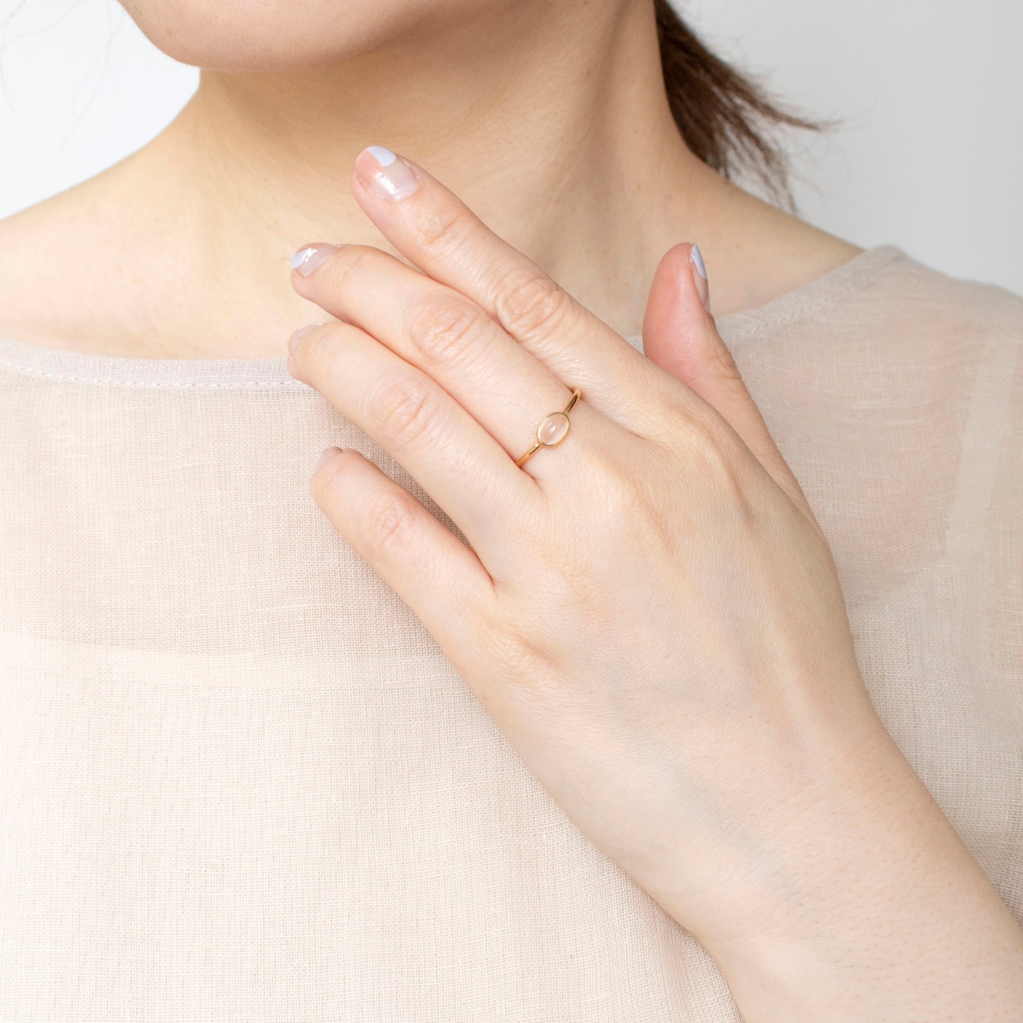 【限定数1】ムーンストーン K18リング(6月誕生石)《25T10211》