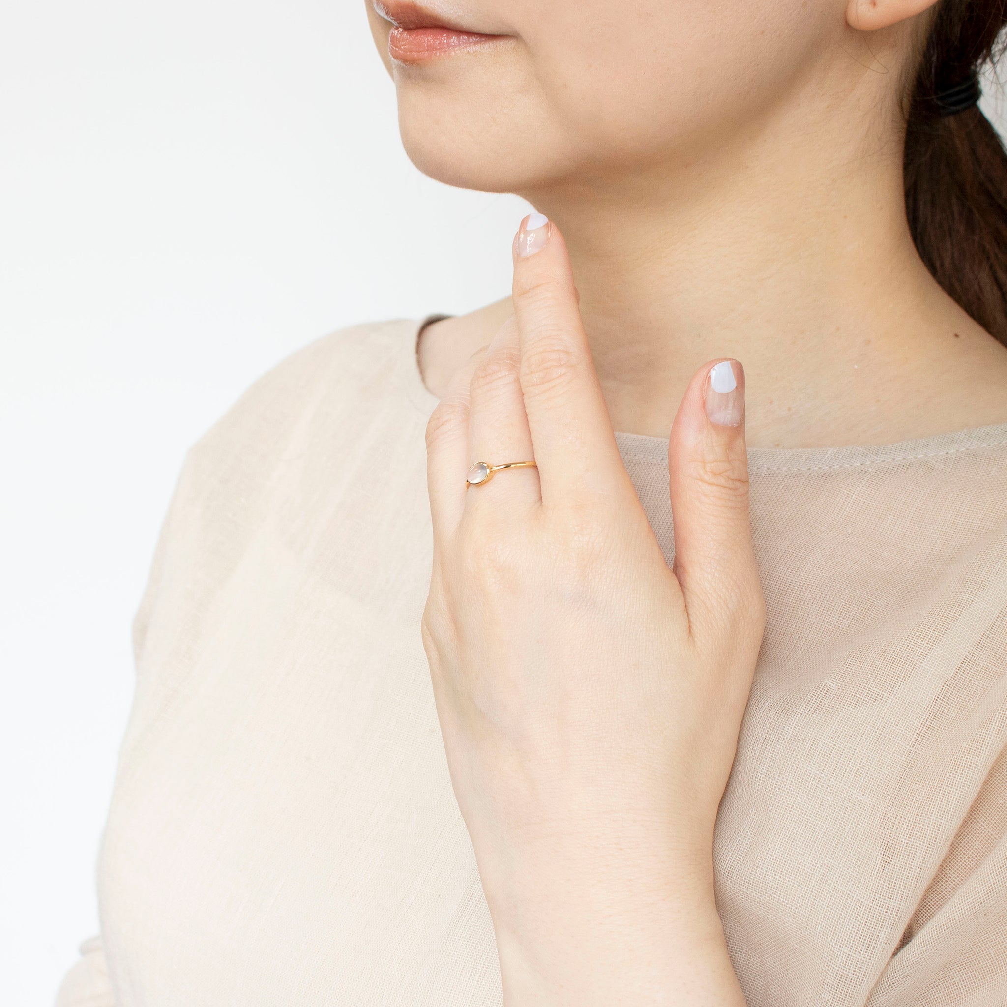 【限定数1】ムーンストーン K18リング(6月誕生石)《25T10211》