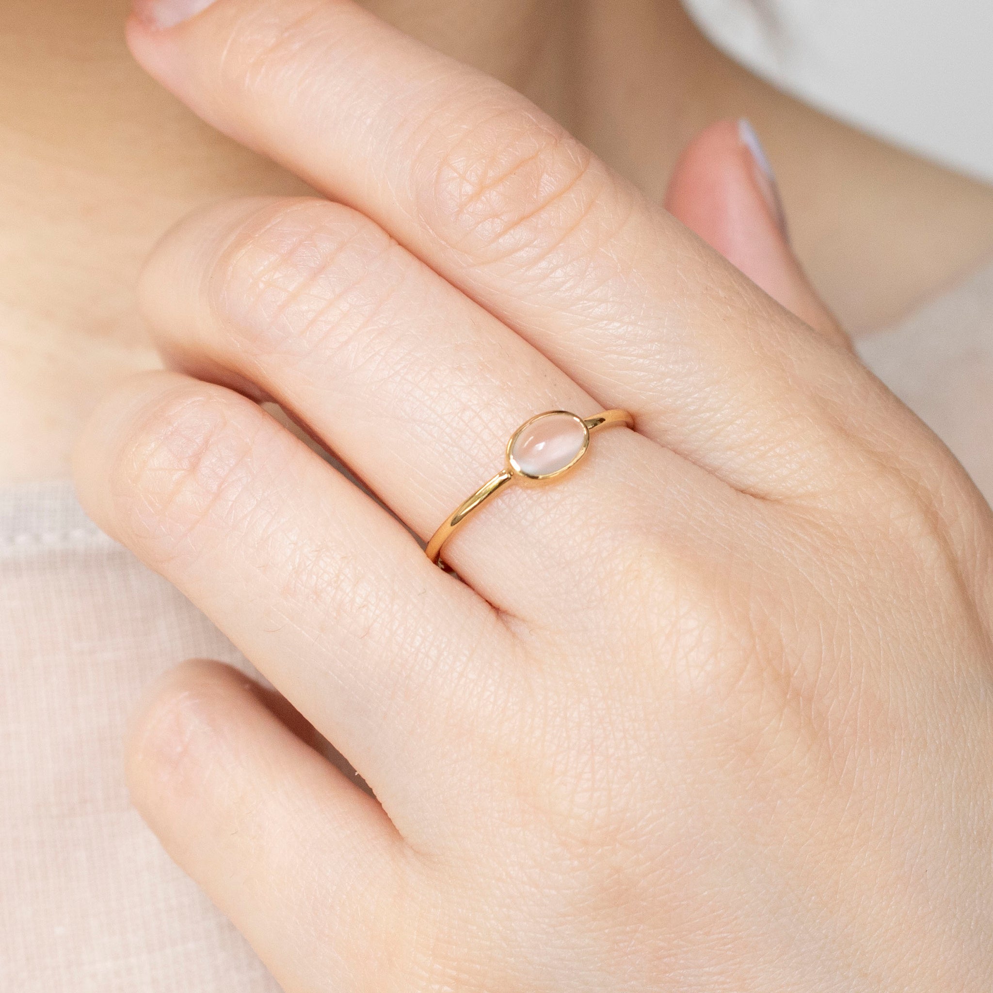 【限定数1】ムーンストーン K18リング(6月誕生石)《25T10211》