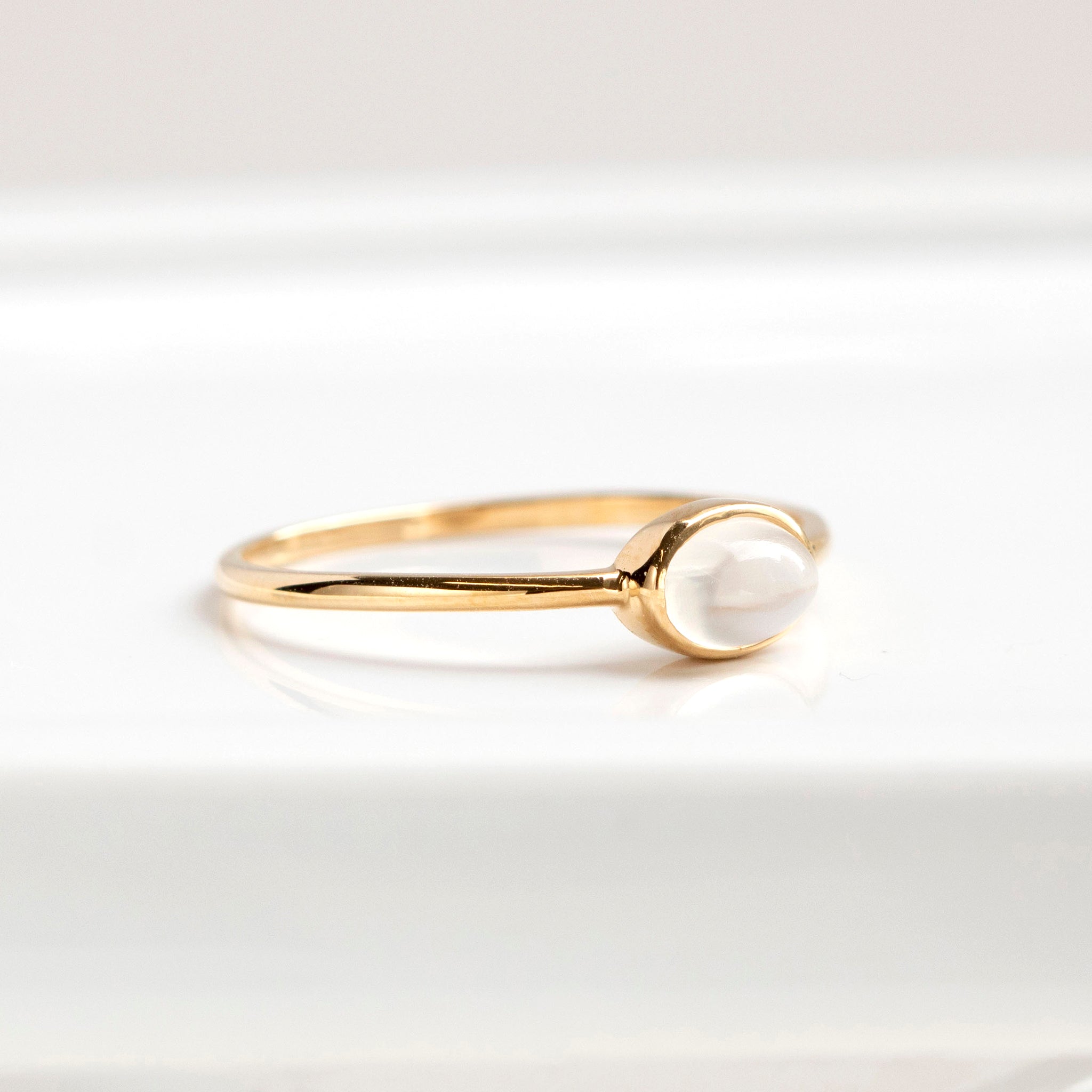 【限定数1】ムーンストーン K18リング(6月誕生石)《25T10211》