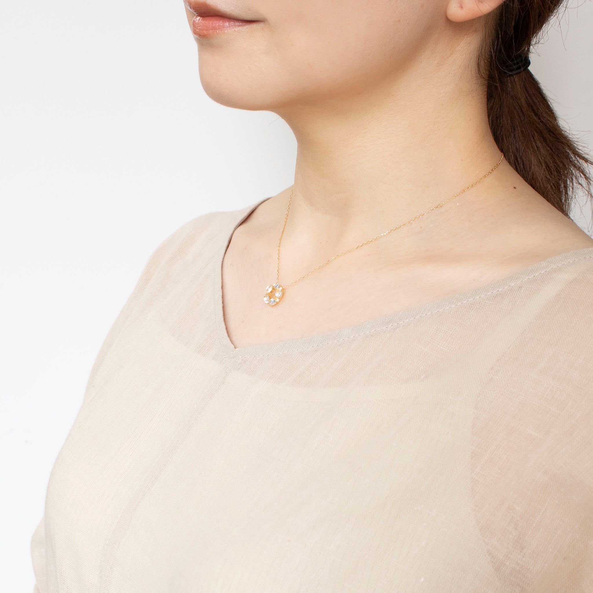 【限定数1】ムーンストーン K18ネックレス(6月誕生石)《25T10212》