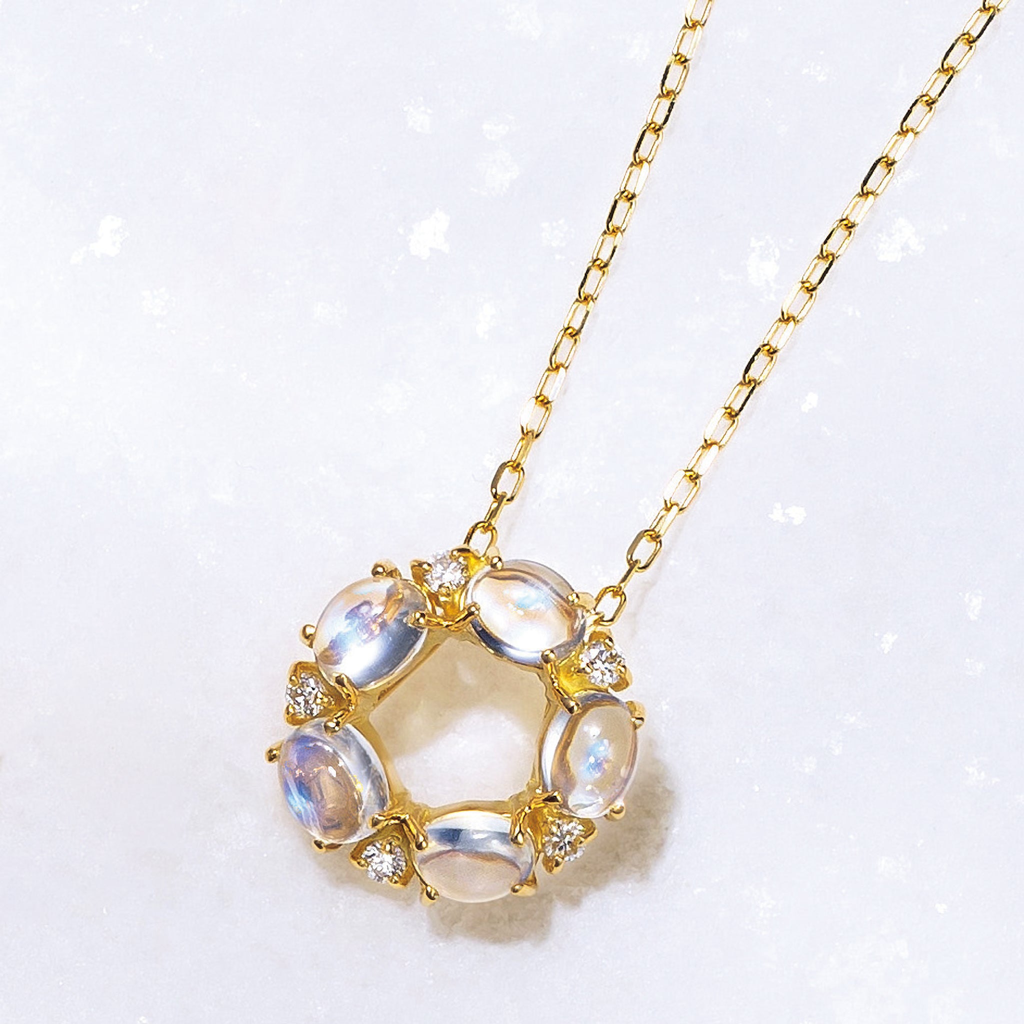 【限定数1】ムーンストーン K18ネックレス(6月誕生石)《25T10212》