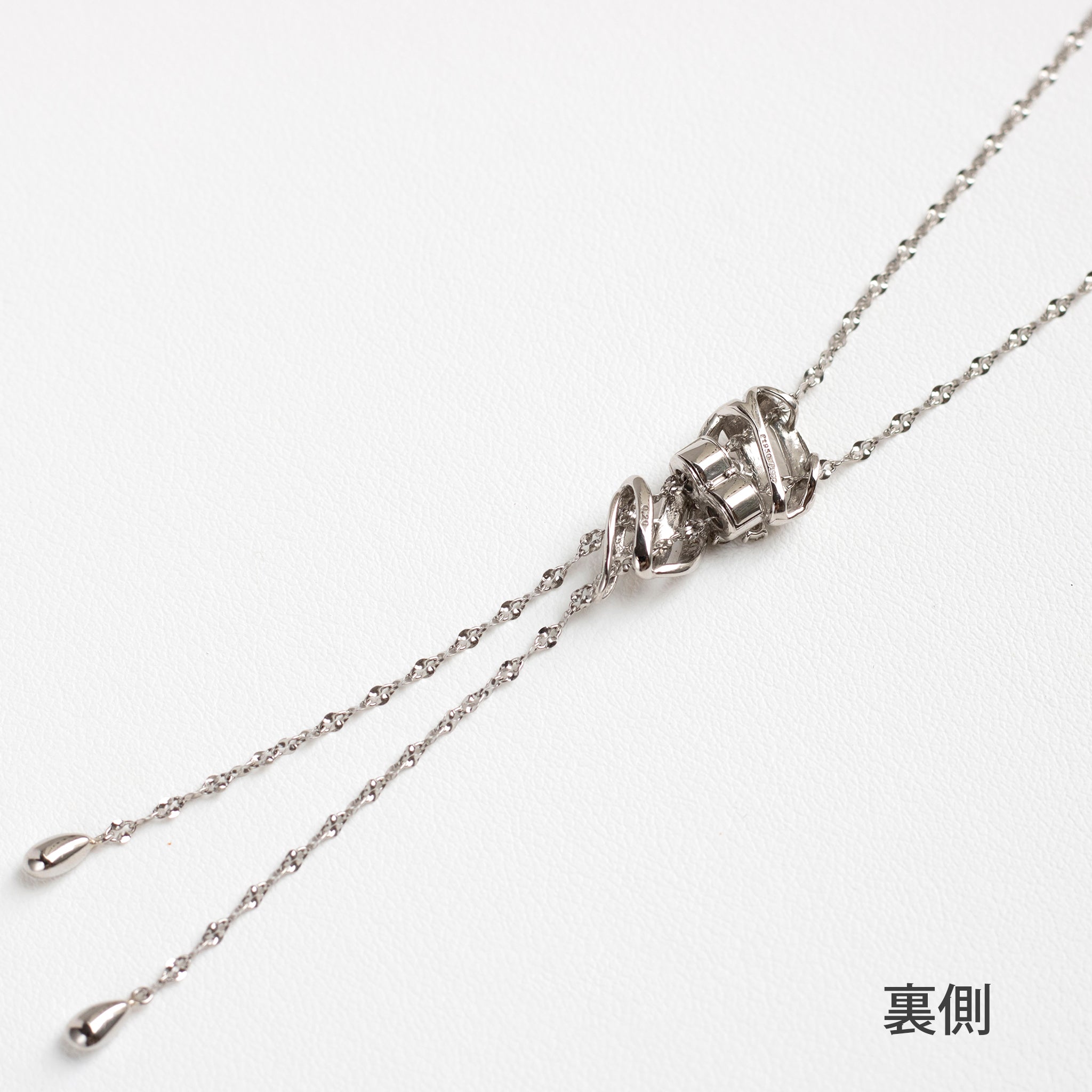 【限定数1】ダイヤモンド プラチナネックレス(ロング/70cm/スライド式/4月誕生石)《25T10216》