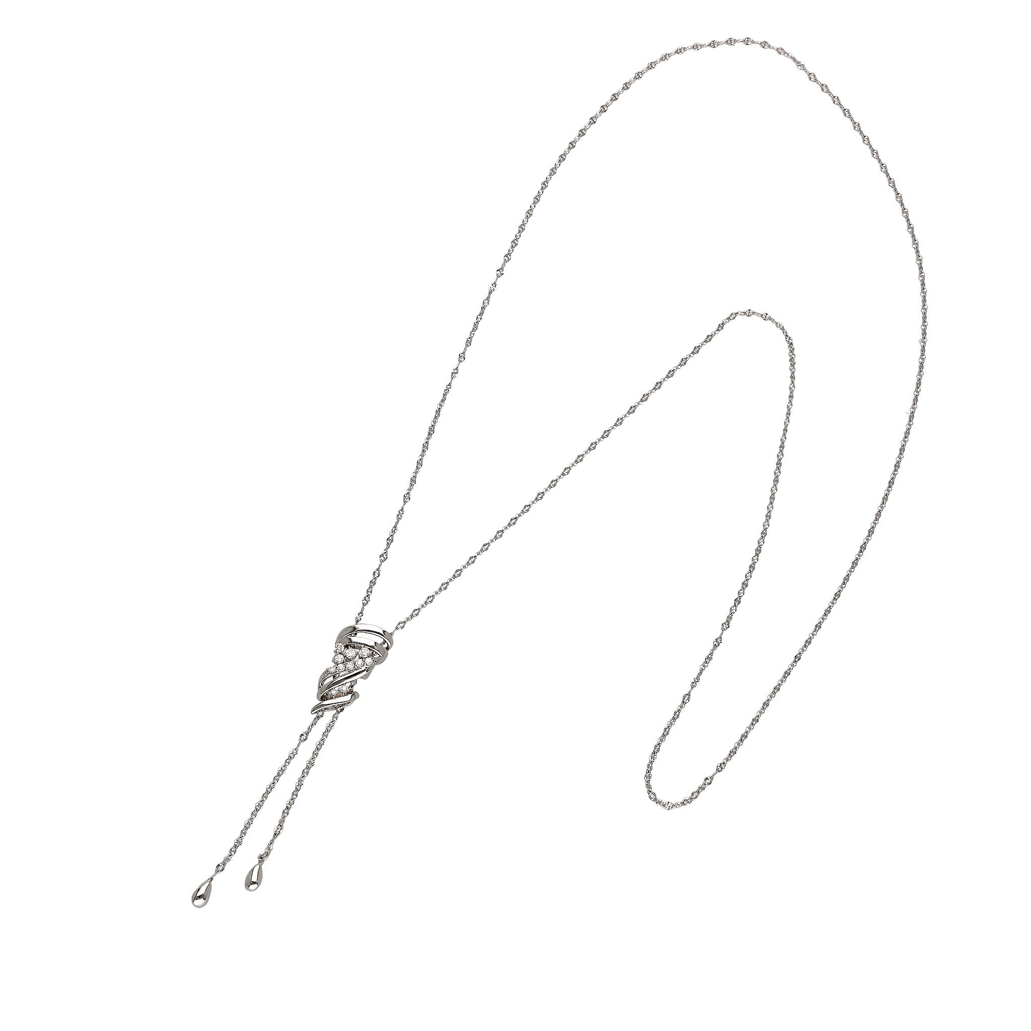 【限定数1】ダイヤモンド プラチナネックレス(ロング/70cm/スライド式/4月誕生石)《25T10216》