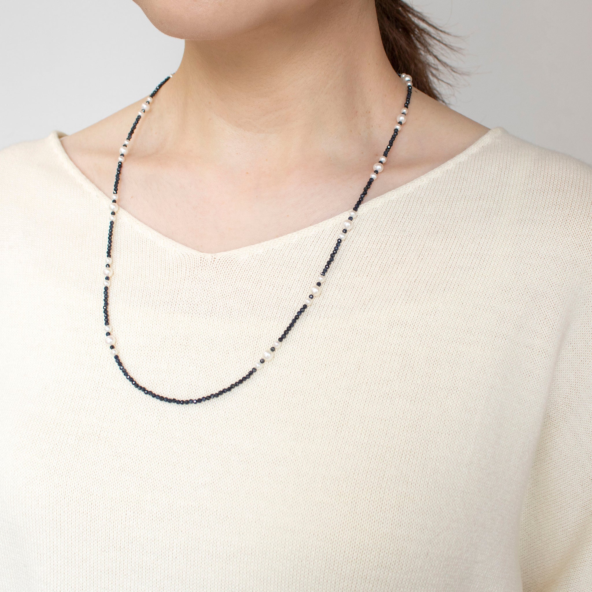 サファイア/パール ネックレス(淡水真珠/9月誕生石)《25T10223》