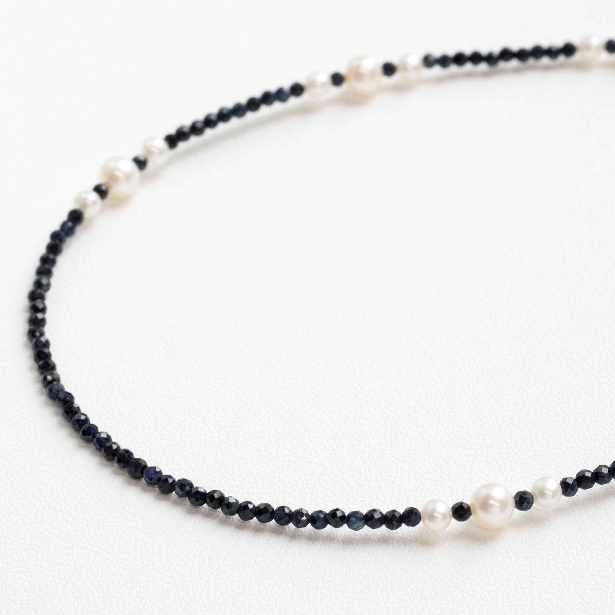 サファイア/パール ネックレス(淡水真珠/9月誕生石)《25T10223》