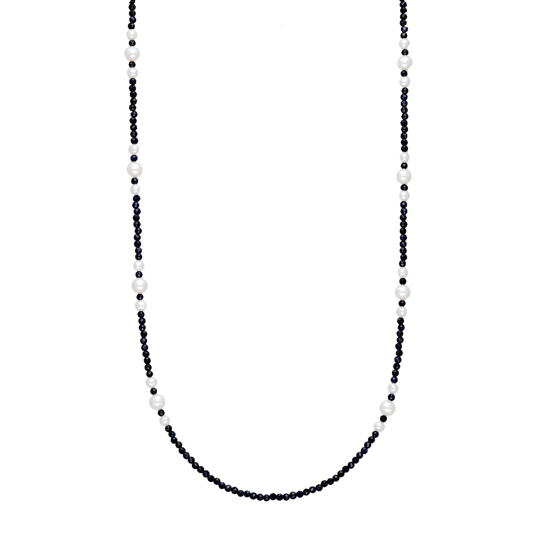 サファイア/パール ネックレス(淡水真珠/9月誕生石)《25T10223》