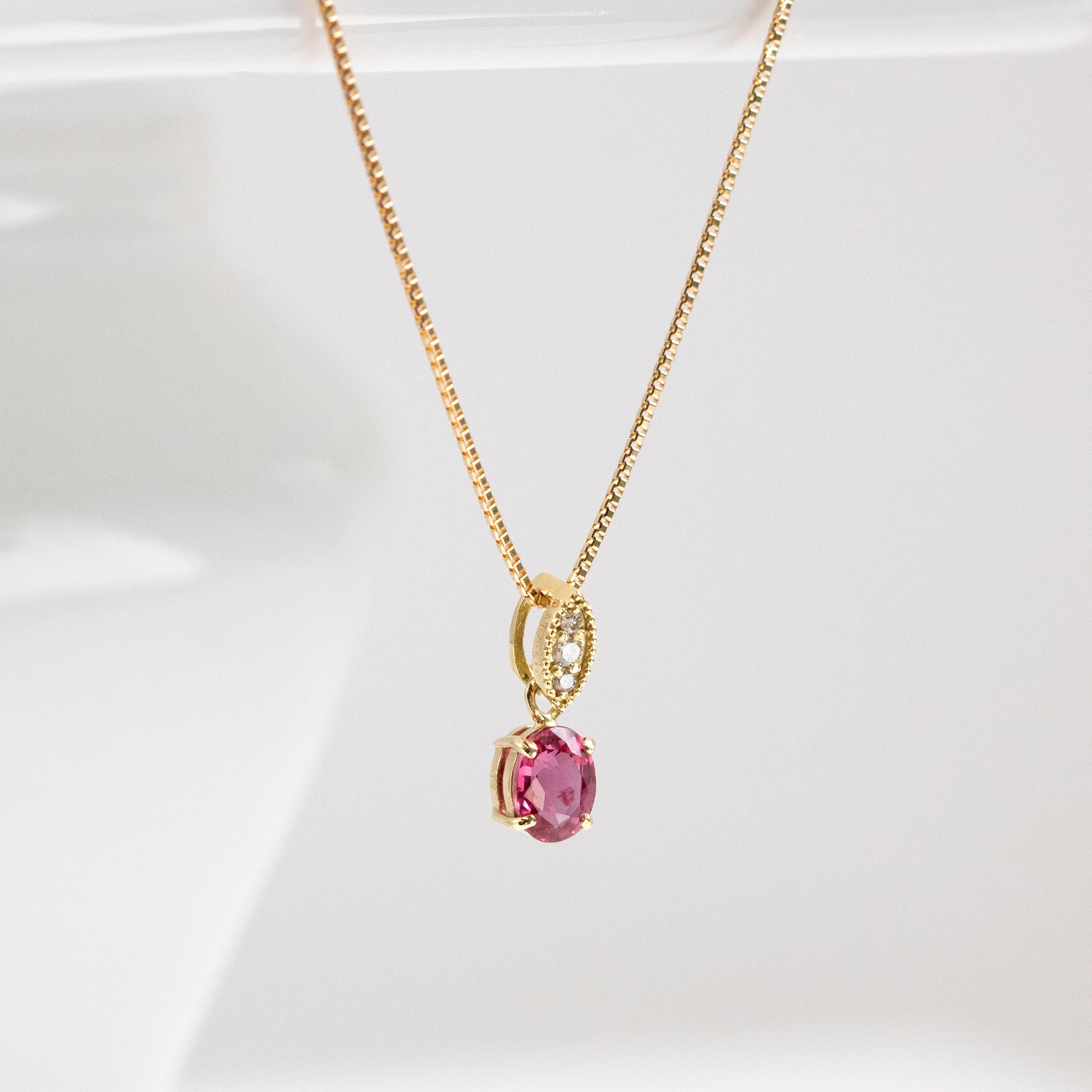 【限定1点】ルビー/ダイヤモンド K18ネックレス(非加熱ピジョンブラッド/7月誕生石/鑑別書付)《25T10226》