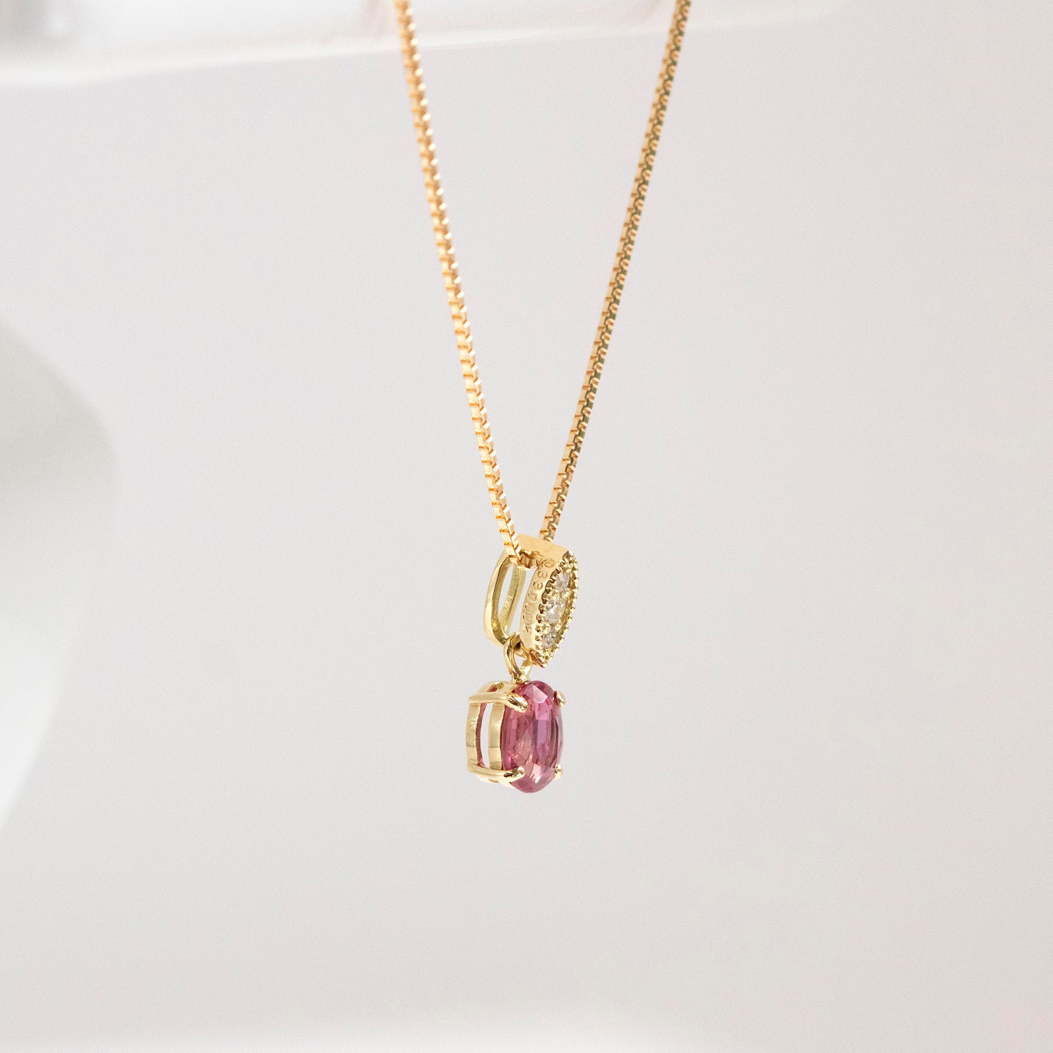 【限定1点】ルビー/ダイヤモンド K18ネックレス(非加熱ピジョンブラッド/7月誕生石/鑑別書付)《25T10226》