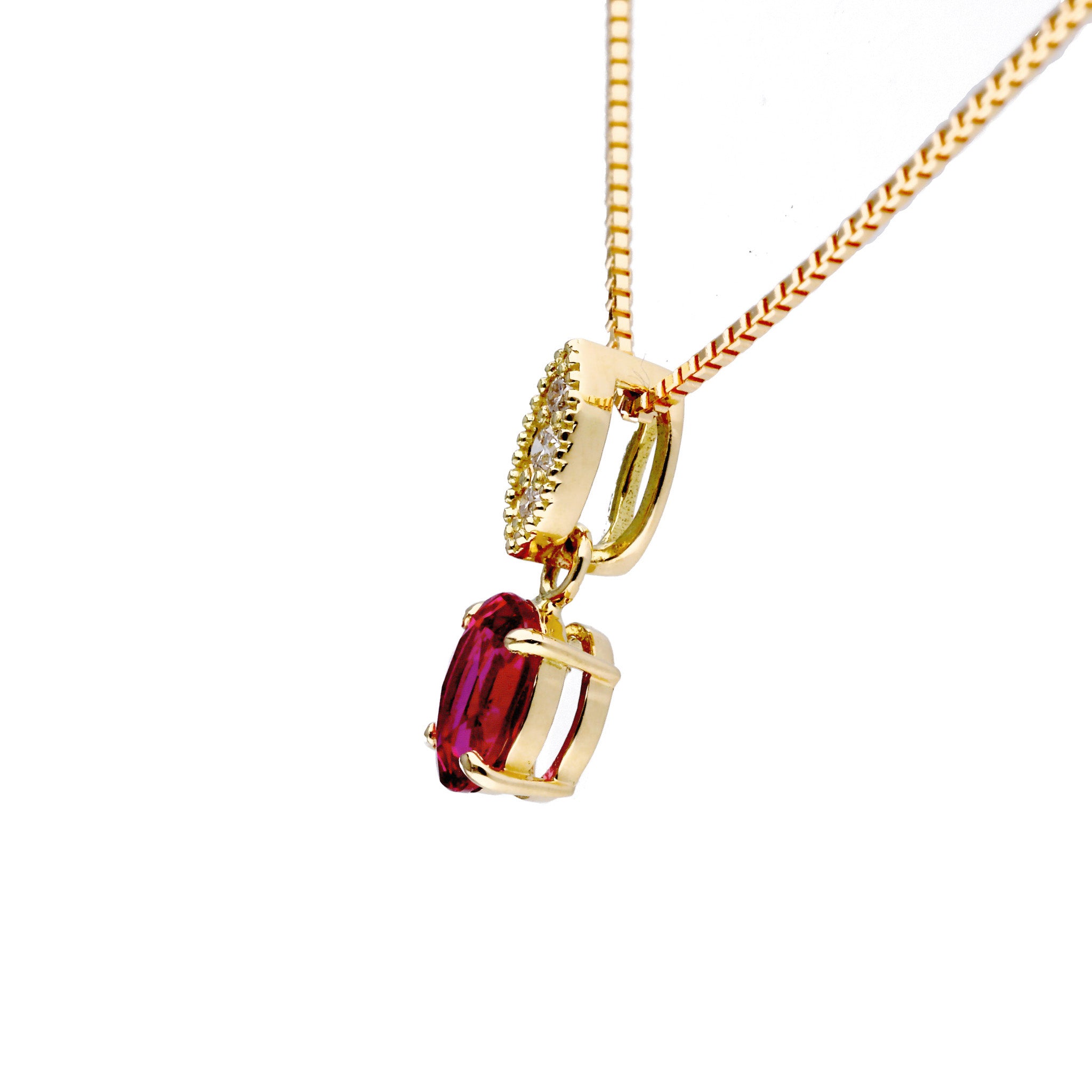 【限定1点】ルビー/ダイヤモンド K18ネックレス(非加熱ピジョンブラッド/7月誕生石/鑑別書付)《25T10226》