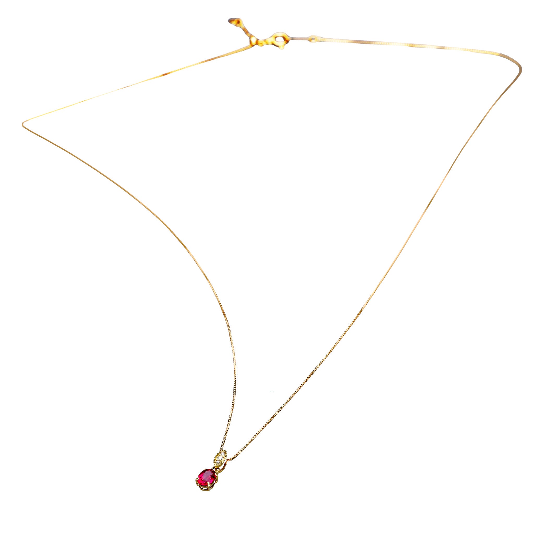 【限定1点】ルビー/ダイヤモンド K18ネックレス(非加熱ピジョンブラッド/7月誕生石/鑑別書付)《25T10226》