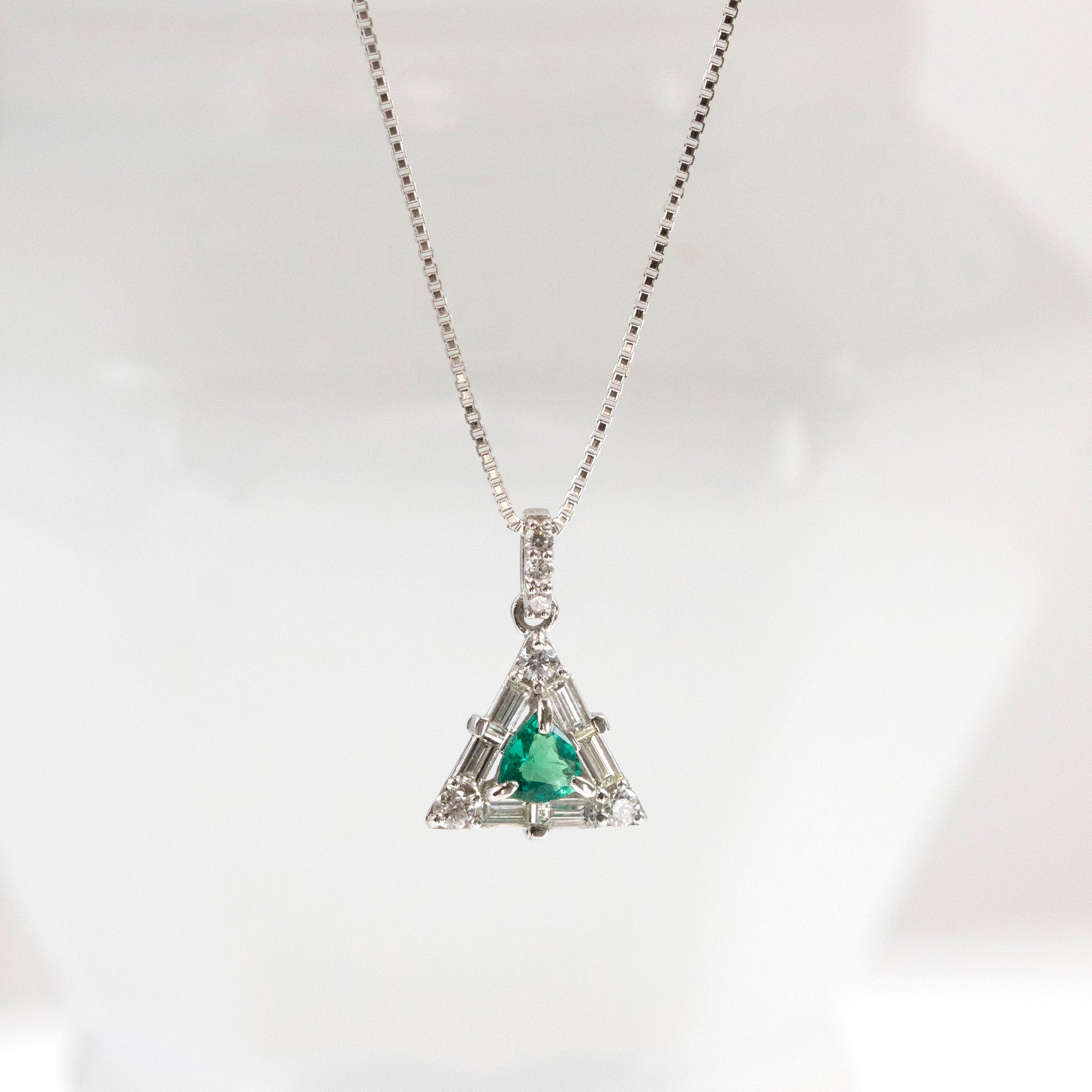 【限定数1】グリーンアウイナイト/ダイヤモンド プラチナネックレス(鑑別書付)《25T10227》