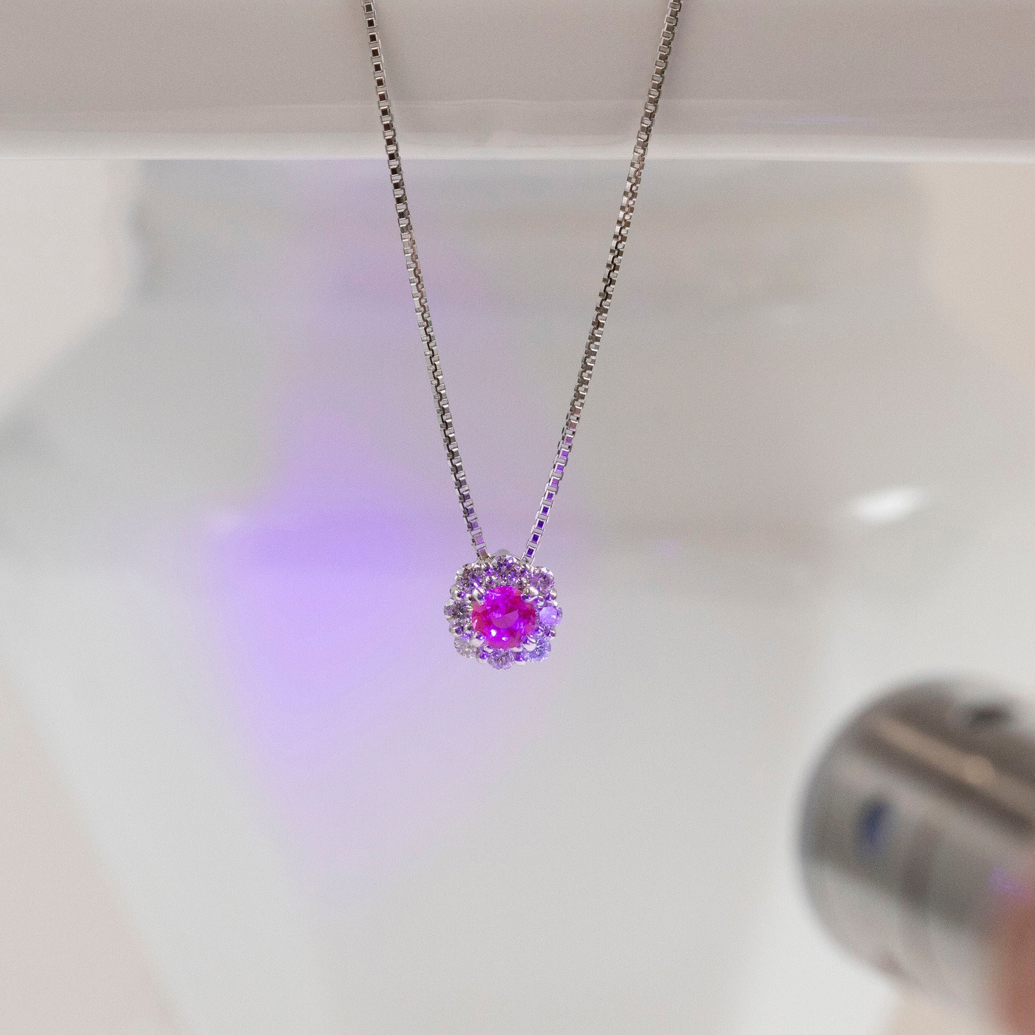 【限定1点】ハックマナイト/ダイヤモンド プラチナネックレス《25T10228》