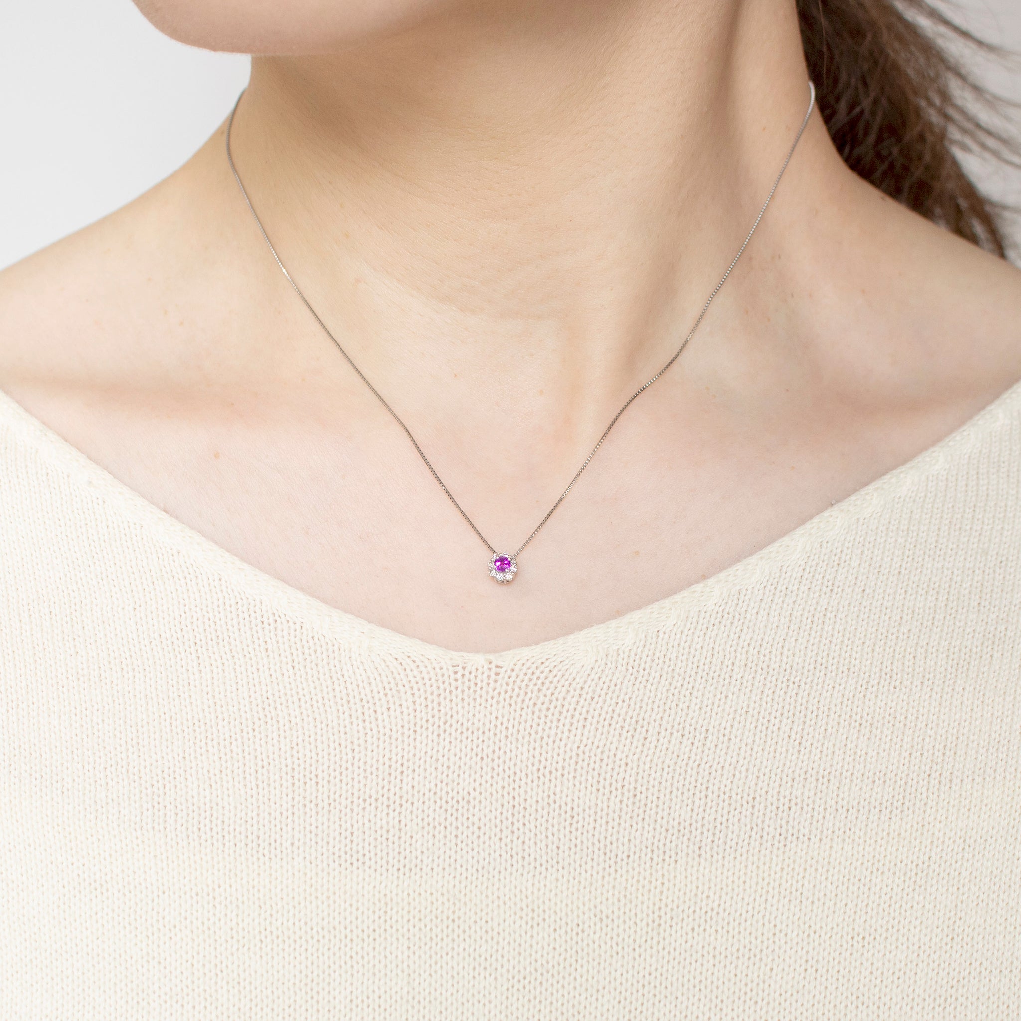 【限定1点】ハックマナイト/ダイヤモンド プラチナネックレス《25T10228》