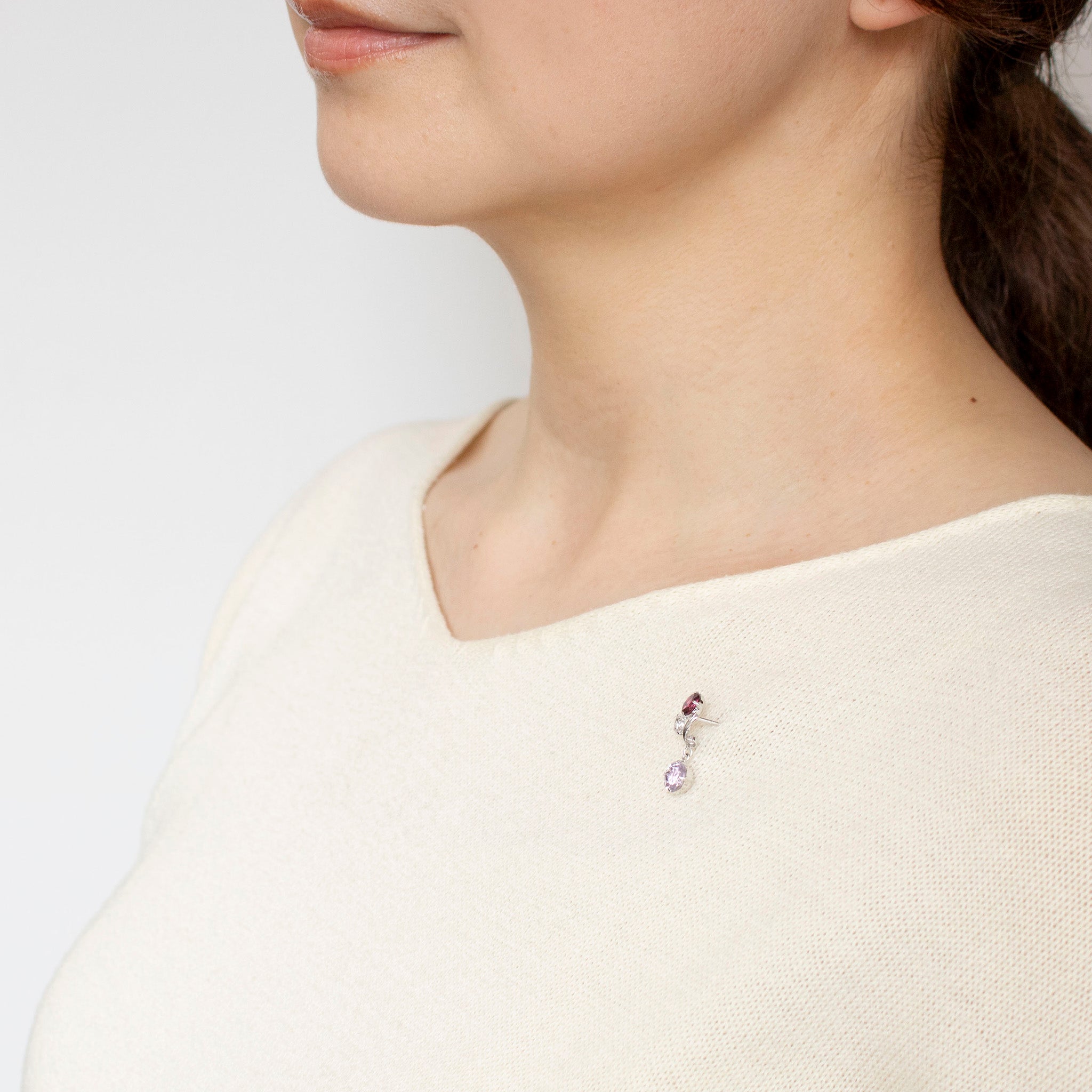 【限定6点】アメシスト/ガーネット K14ブローチ《25T10230》