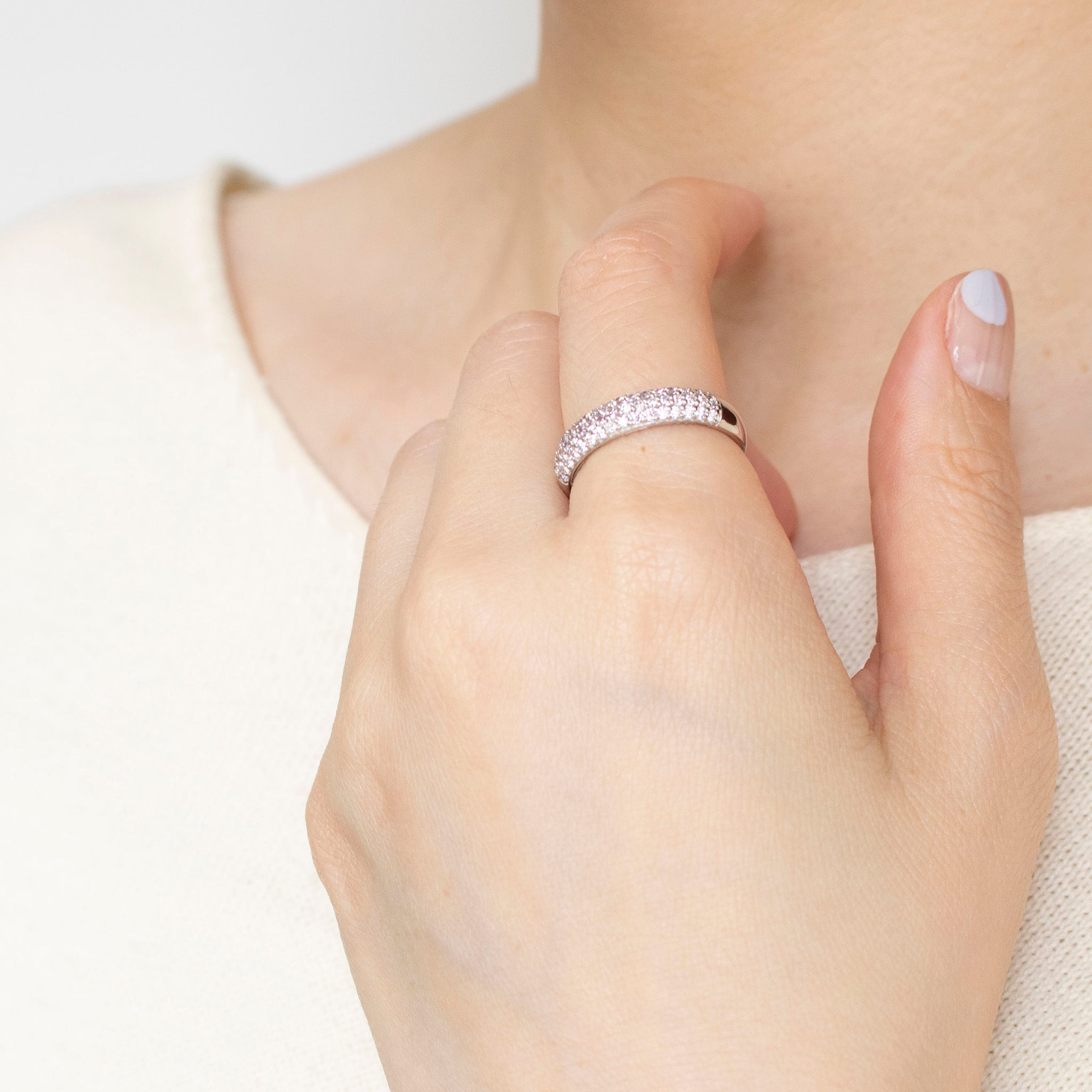 【限定数2】ダイヤモンド プラチナリング(計0.48カラット/ピンク系/パヴェ/鑑別書付)《25T10231》