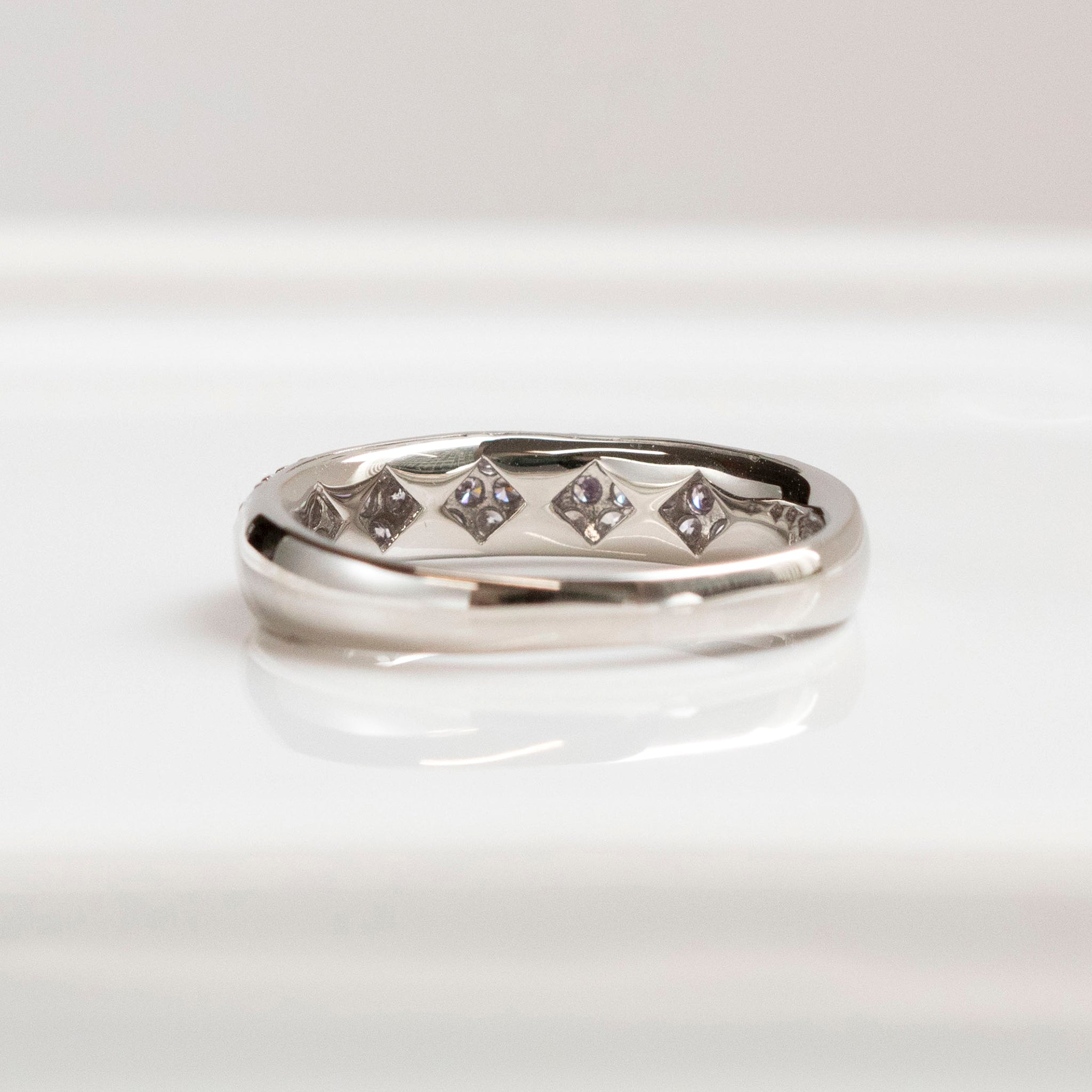 【限定数2】ダイヤモンド プラチナリング(計0.48カラット/ピンク系/パヴェ/鑑別書付)《25T10231》