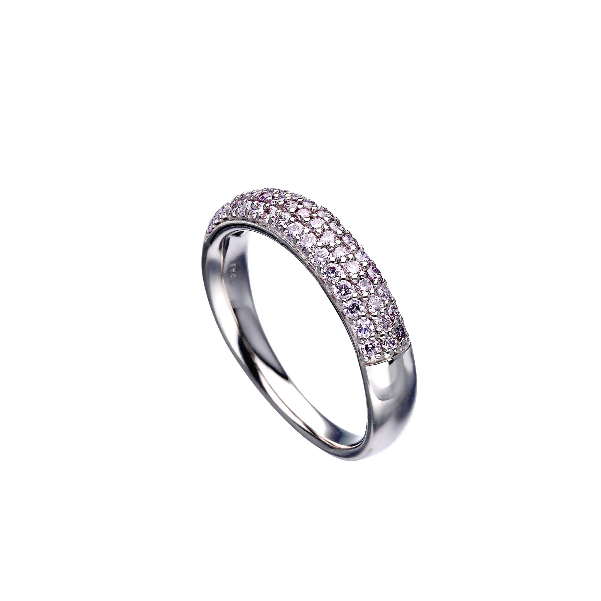 【限定数2】ダイヤモンド プラチナリング(計0.48カラット/ピンク系/パヴェ/鑑別書付)《25T10231》