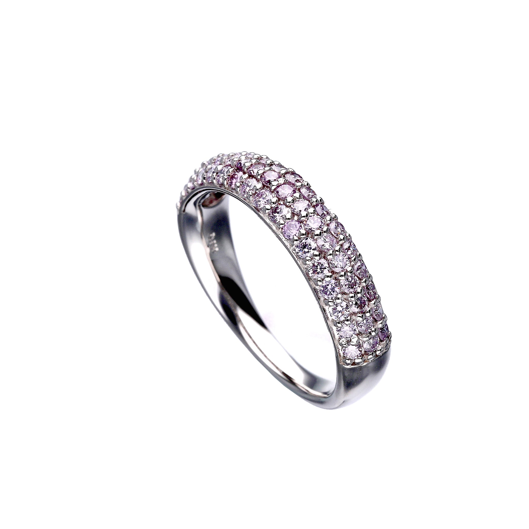 【限定数2】ダイヤモンド プラチナリング(計0.67カラット/ピンク系/パヴェ/鑑別書付)《25T10232》