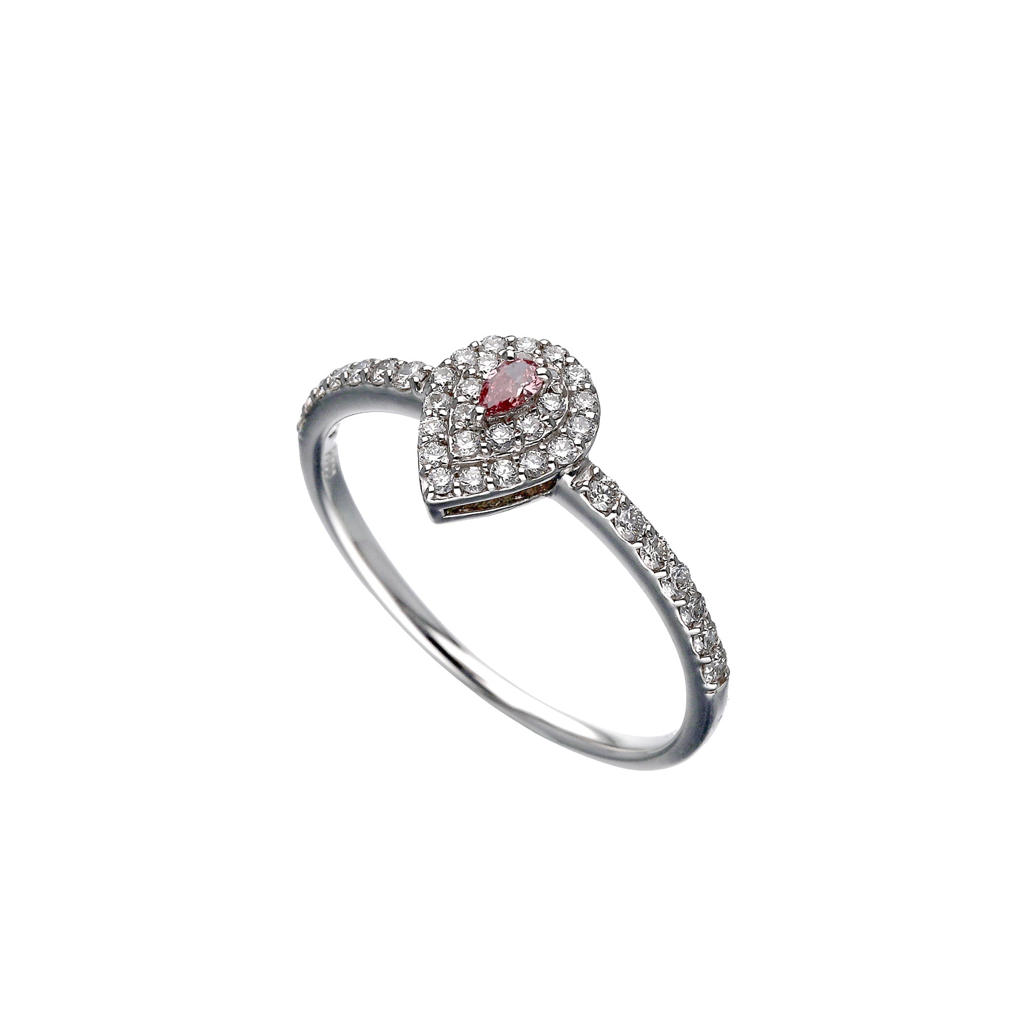 【限定数3】ピンクダイヤモンド/ダイヤモンド プラチナリング(0.03カラット/ファンシーインテンスピンク/SIクラス/グレーディングレポート付)《25T10233》