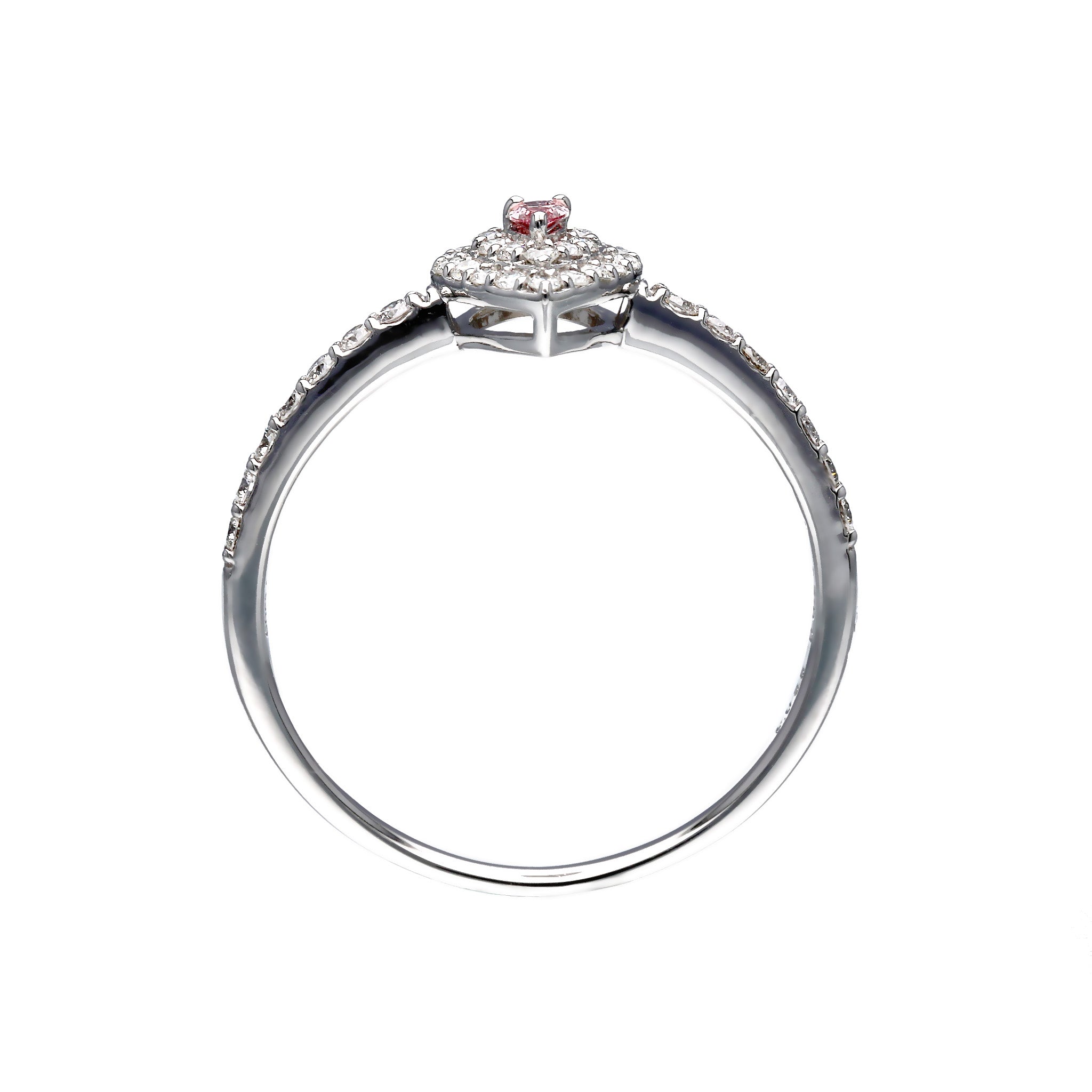 【限定数3】ピンクダイヤモンド/ダイヤモンド プラチナリング(0.03カラット/ファンシーインテンスピンク/SIクラス/グレーディングレポート付)《25T10233》