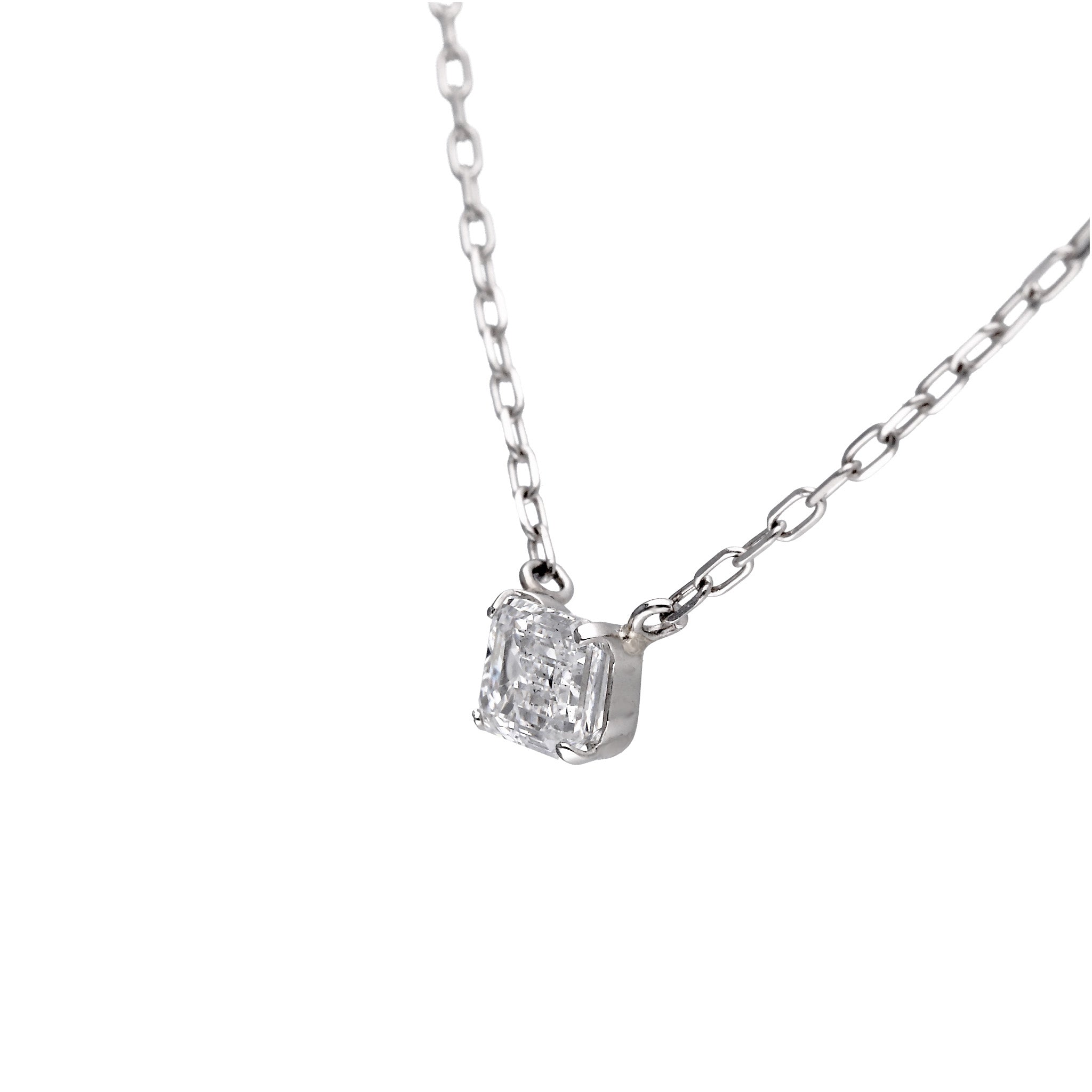 【限定数1】ダイヤモンド プラチナネックレス(0.314カラット/Dカラー/SI2/エメラルドカット/グレーディングレポート付)《25T10234》