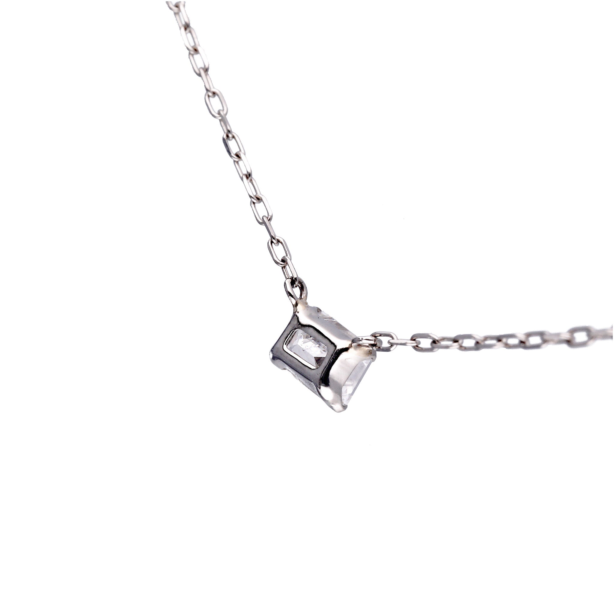 【限定数1】ダイヤモンド プラチナネックレス(0.314カラット/Dカラー/SI2/エメラルドカット/グレーディングレポート付)《25T10234》