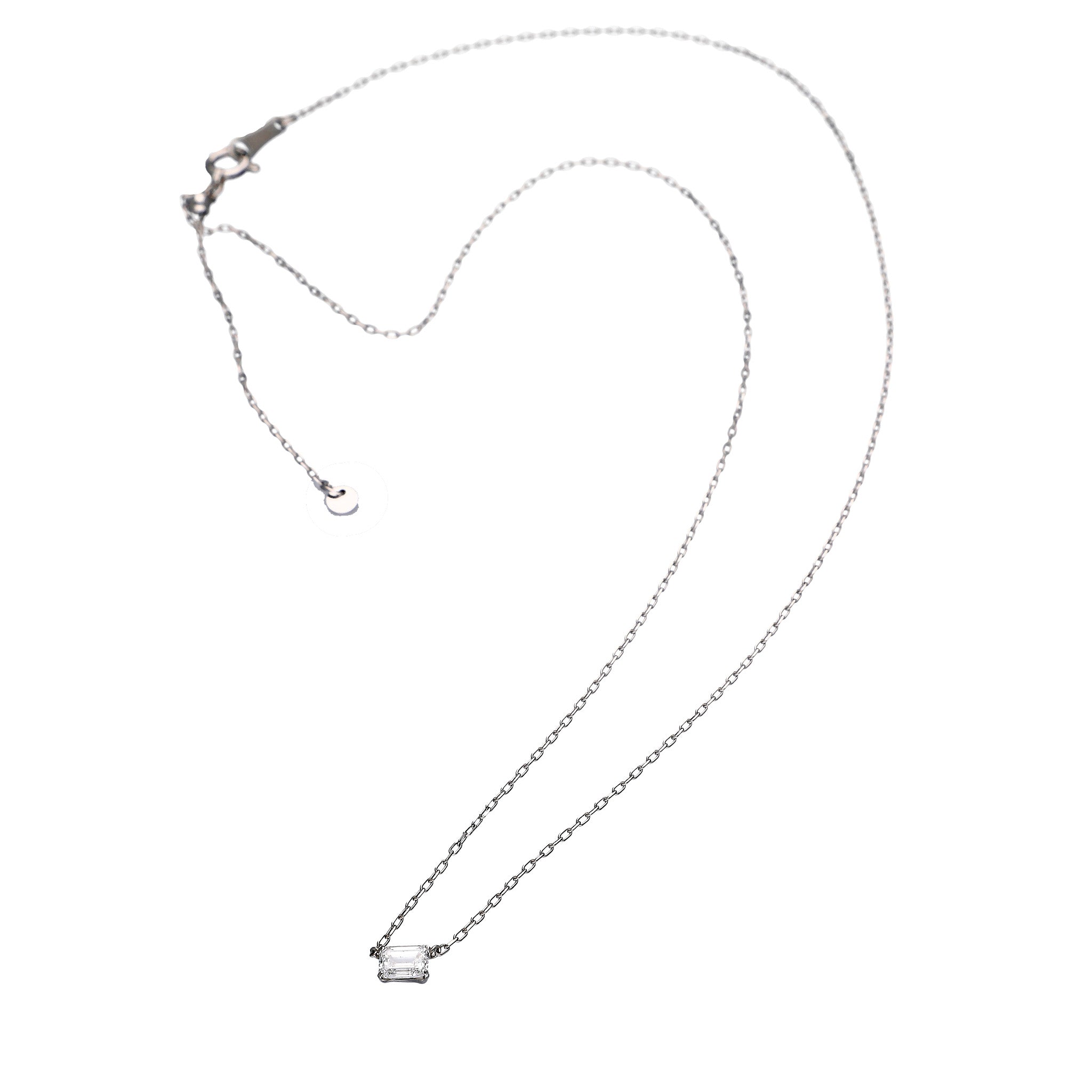 【限定数1】ダイヤモンド プラチナネックレス(0.314カラット/Dカラー/SI2/エメラルドカット/グレーディングレポート付)《25T10234》