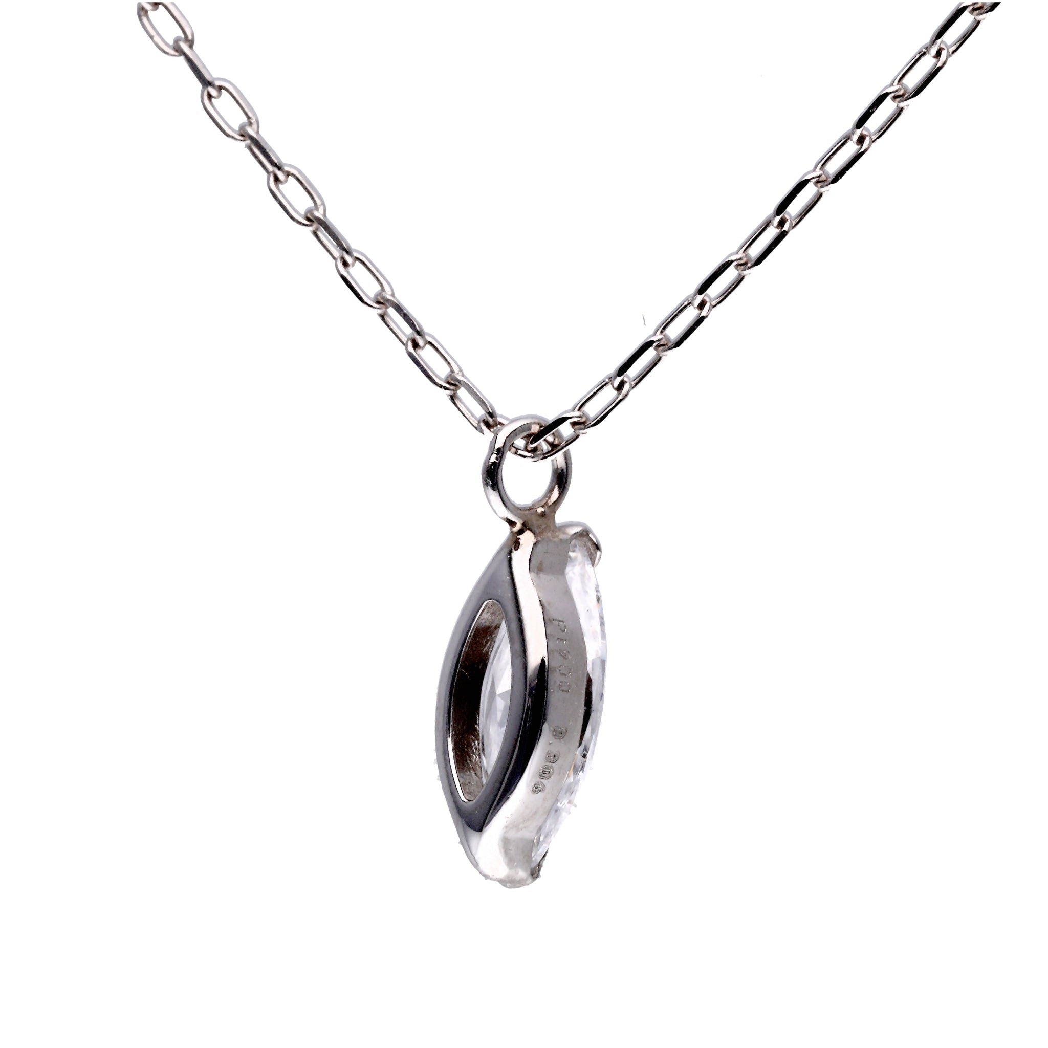 【限定数1】ダイヤモンド プラチナネックレス(0.306カラット/Dカラー/SI1/マーキス/グレーディングレポート付)《25T10235》