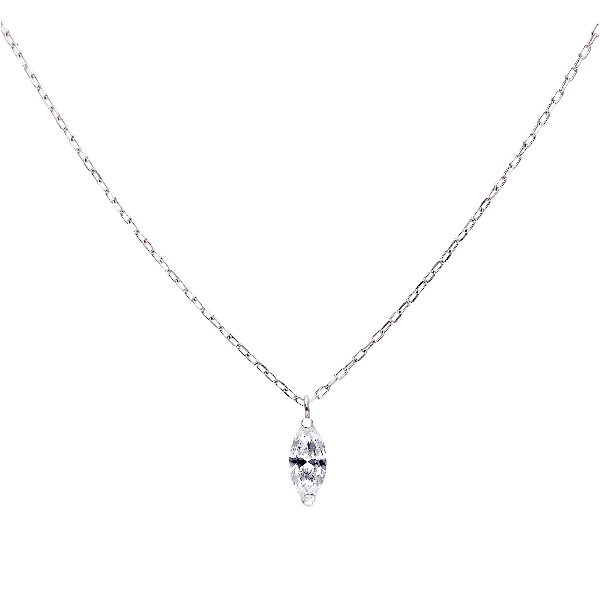 【限定数1】ダイヤモンド プラチナネックレス(0.306カラット/Dカラー/SI1/マーキス/グレーディングレポート付)《25T10235》