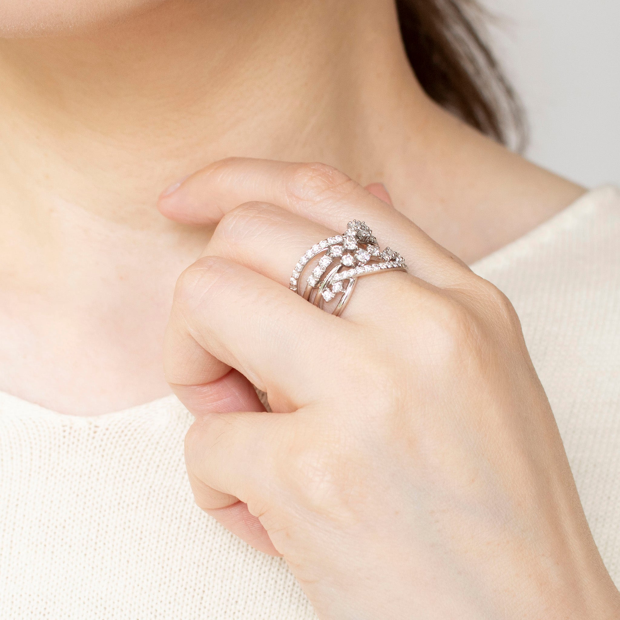 【限定数1】ダイヤモンド プラチナリング(計1.00カラット/鑑別書付/4月誕生石)《25T10236》