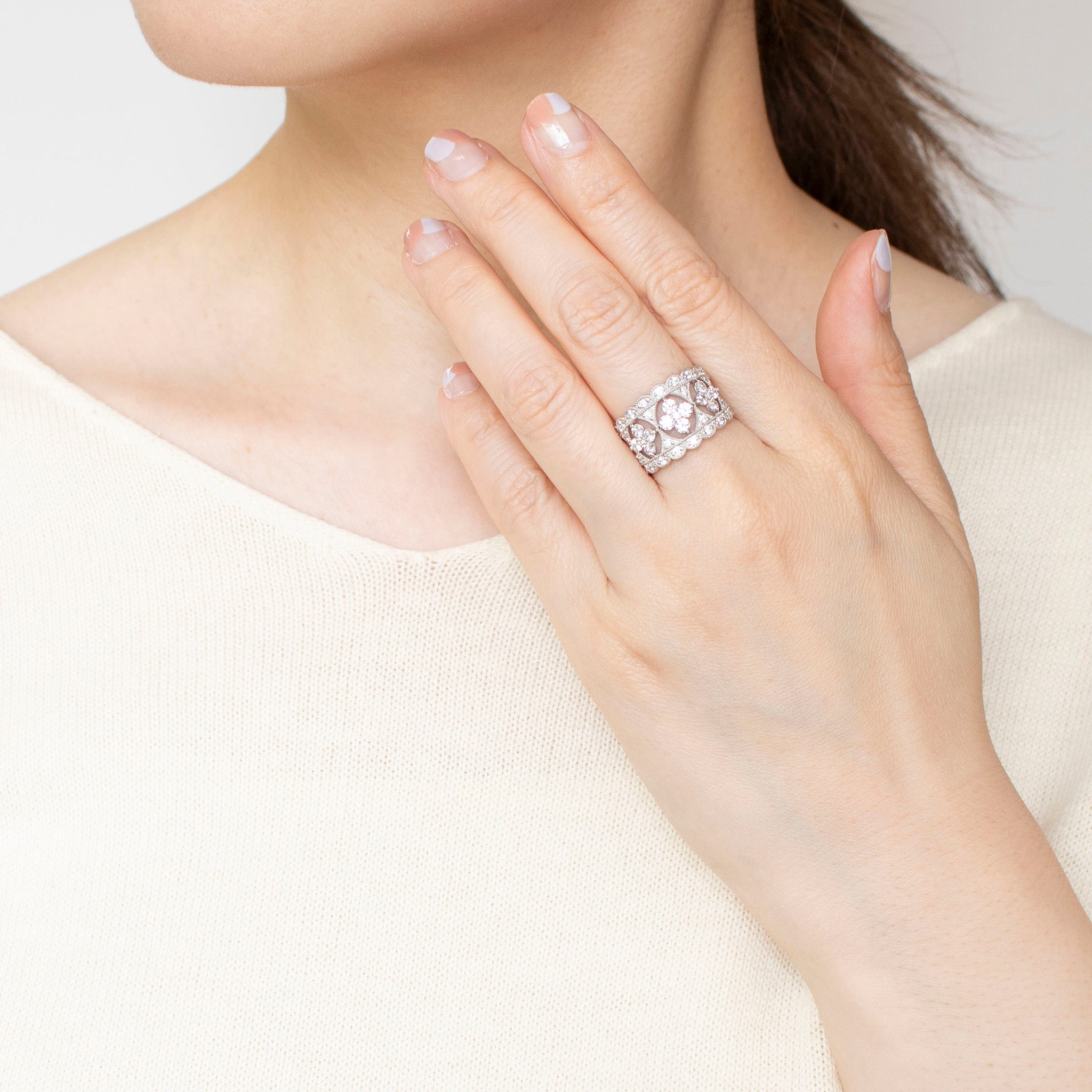 【限定数1】ダイヤモンド プラチナリング(計1.00カラット/鑑別書付/4月誕生石)《25T10237》