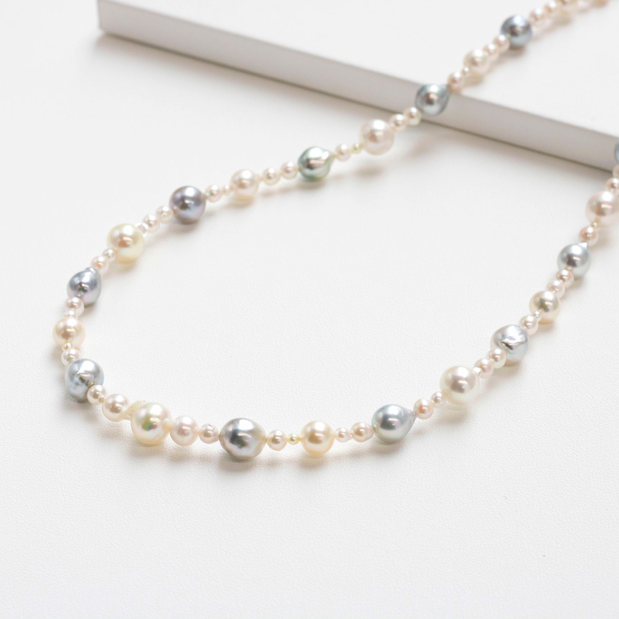 【限定1点】パールネックレス(アコヤ真珠/2~8mm/6月誕生石)《25T10238》