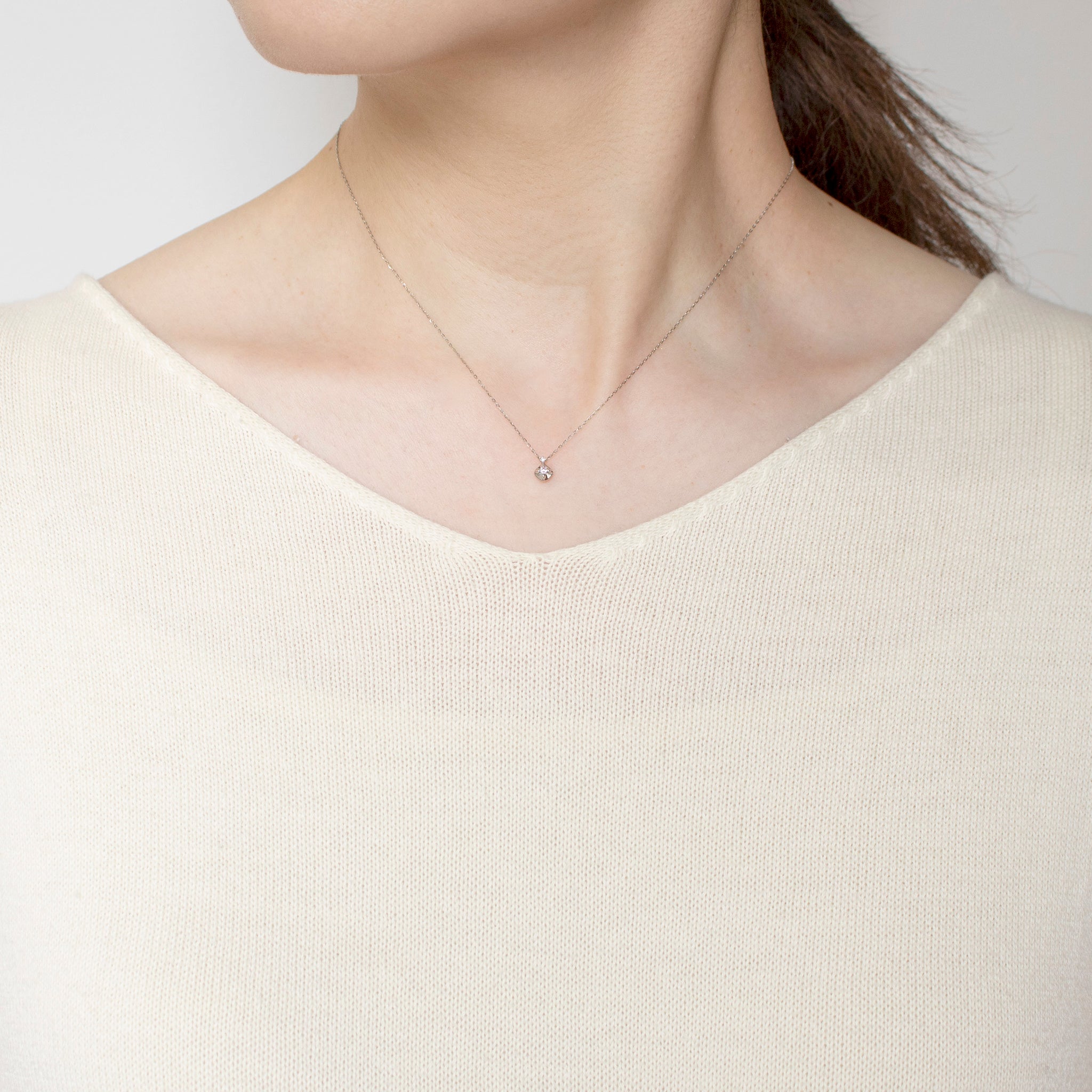 【限定数1】ダイヤモンド プラチナネックレス(ピンク系/4月誕生石)《25T10239》