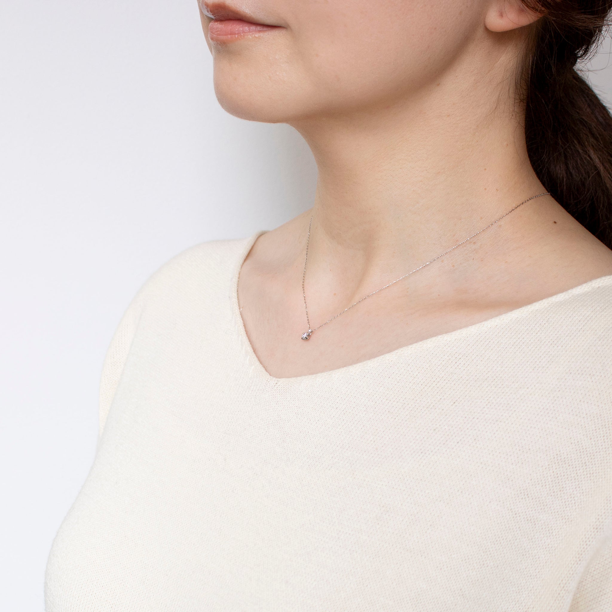 【限定数1】ダイヤモンド プラチナネックレス(ピンク系/4月誕生石)《25T10239》