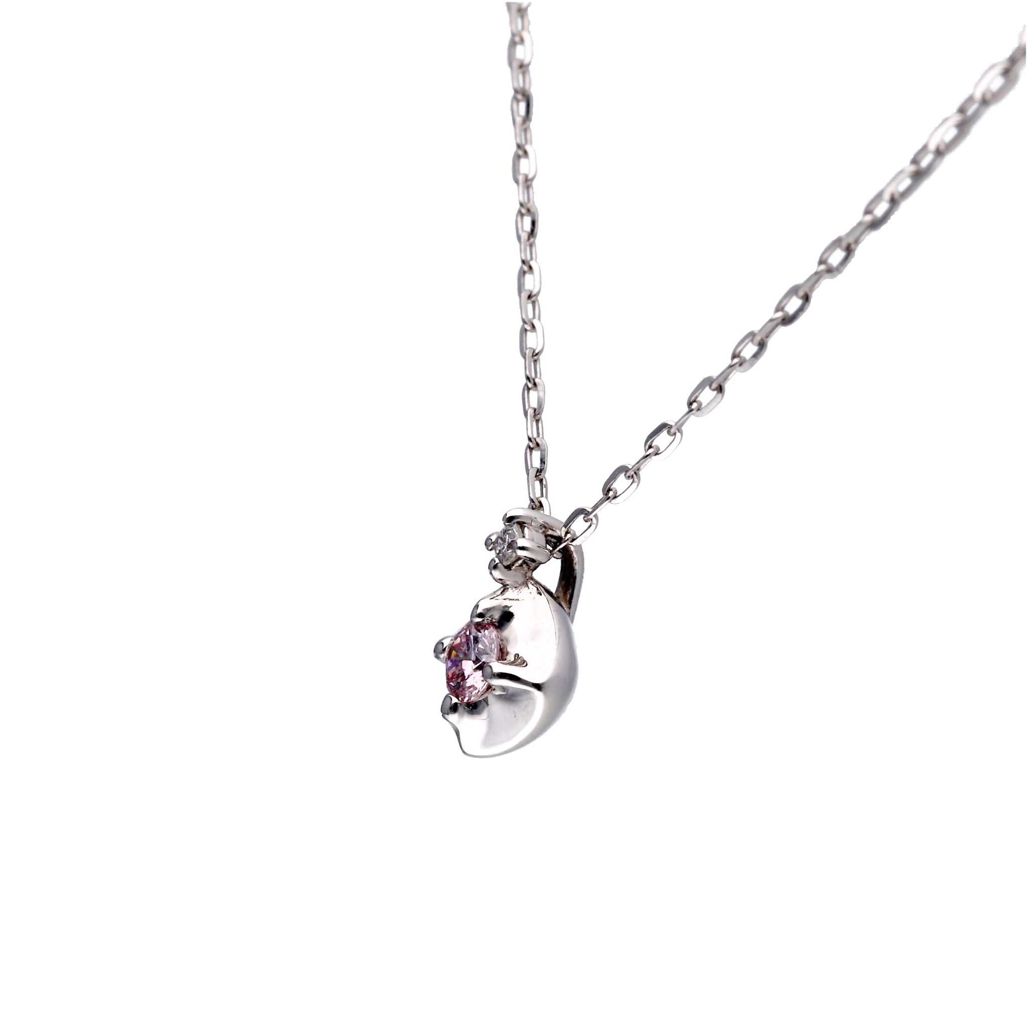 【限定数1】ダイヤモンド プラチナネックレス(ピンク系/4月誕生石)《25T10239》
