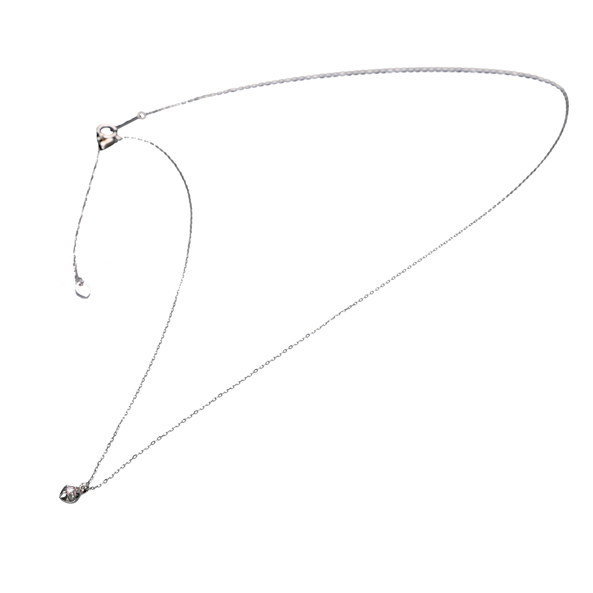 【限定数1】ダイヤモンド プラチナネックレス(ピンク系/4月誕生石)《25T10239》